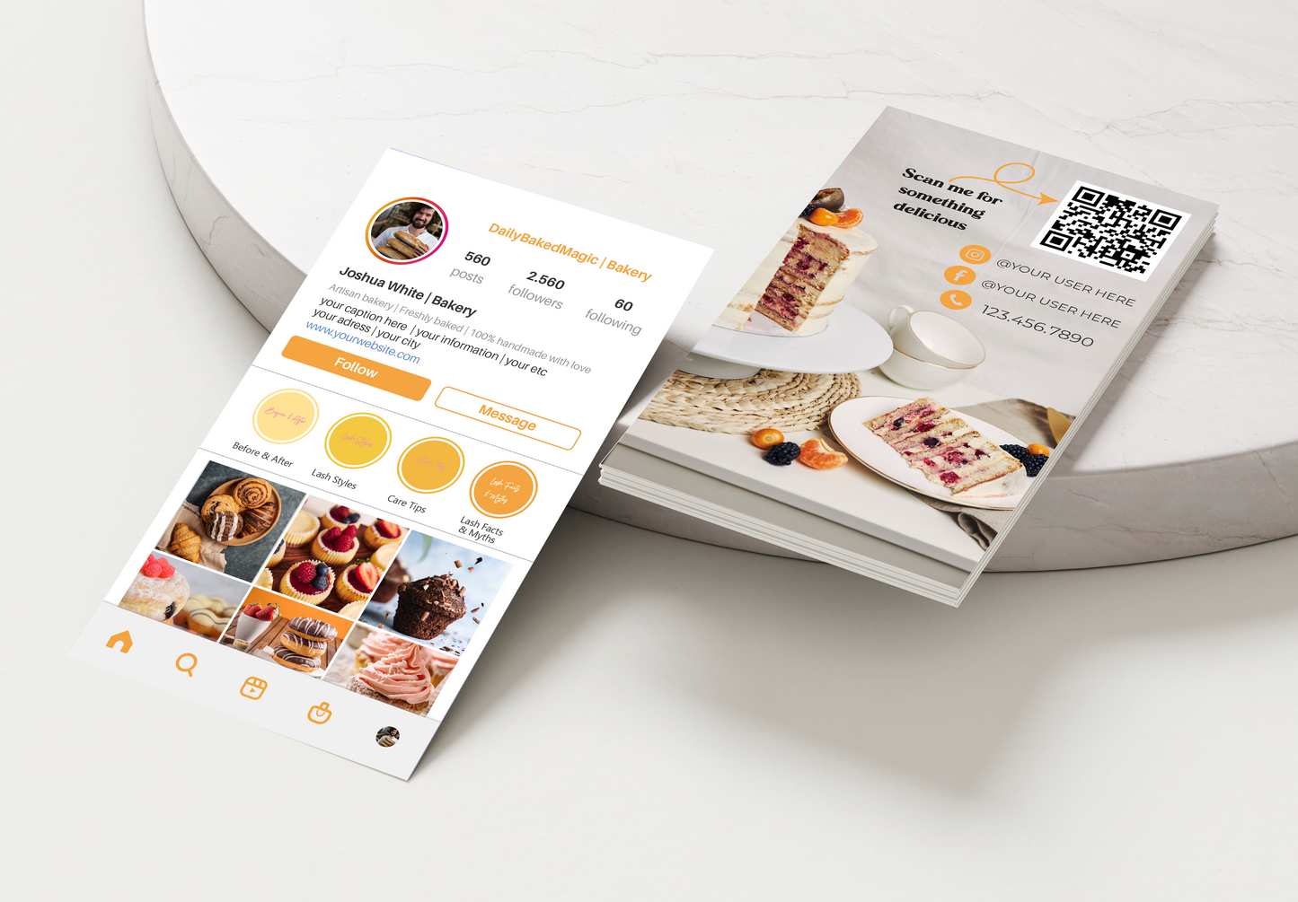 Custom Bakery Instagram Business Cards