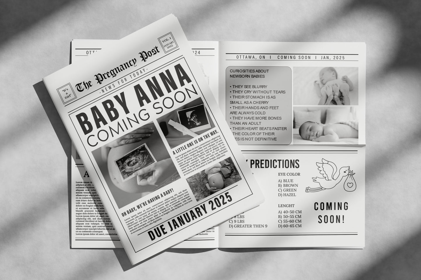 Newspaper Baby Announcement
