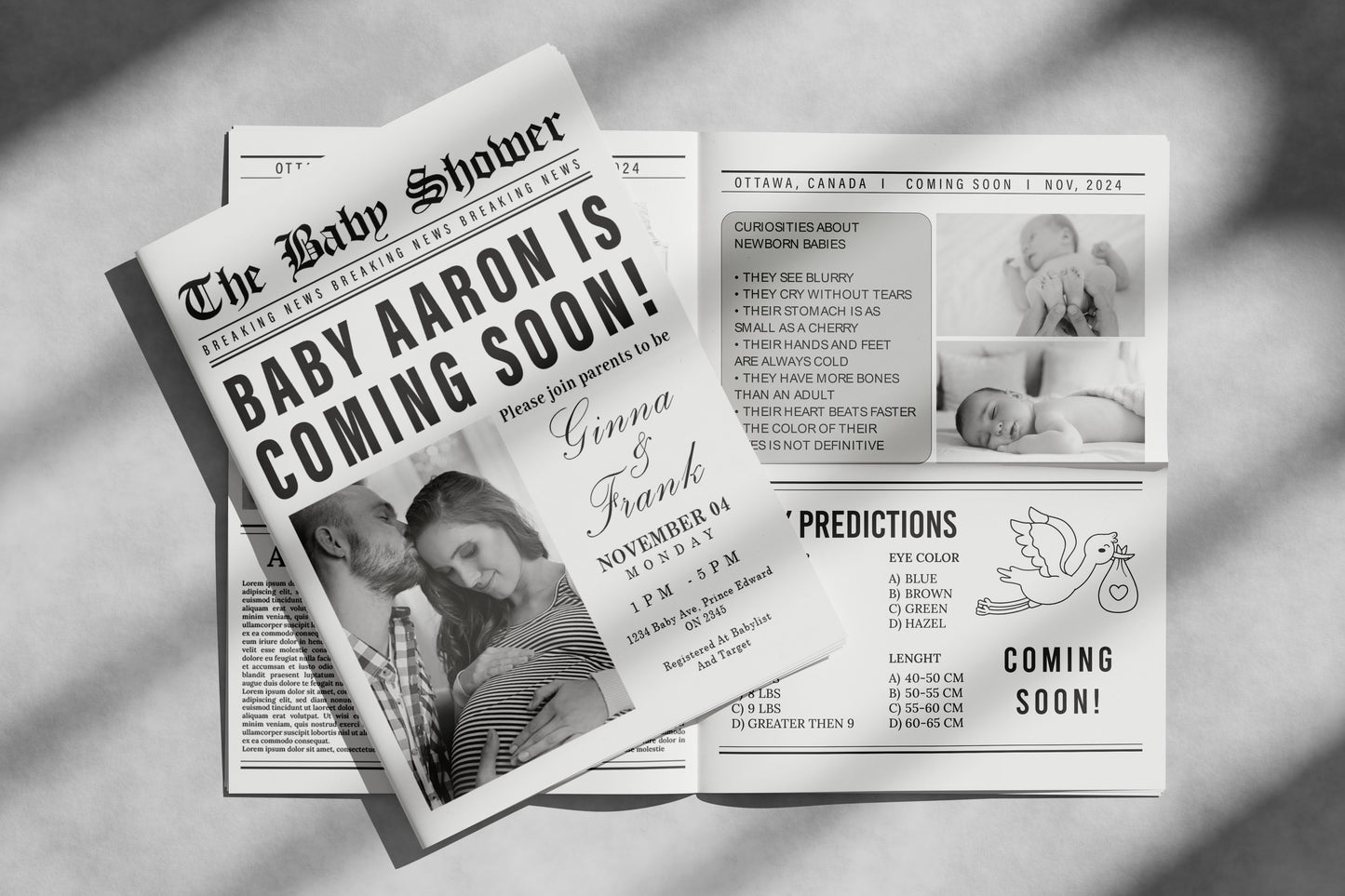 Newspaper Baby Shower