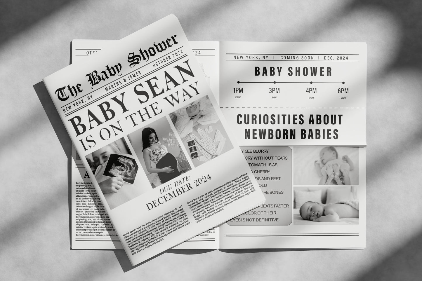 Newspaper Baby Shower