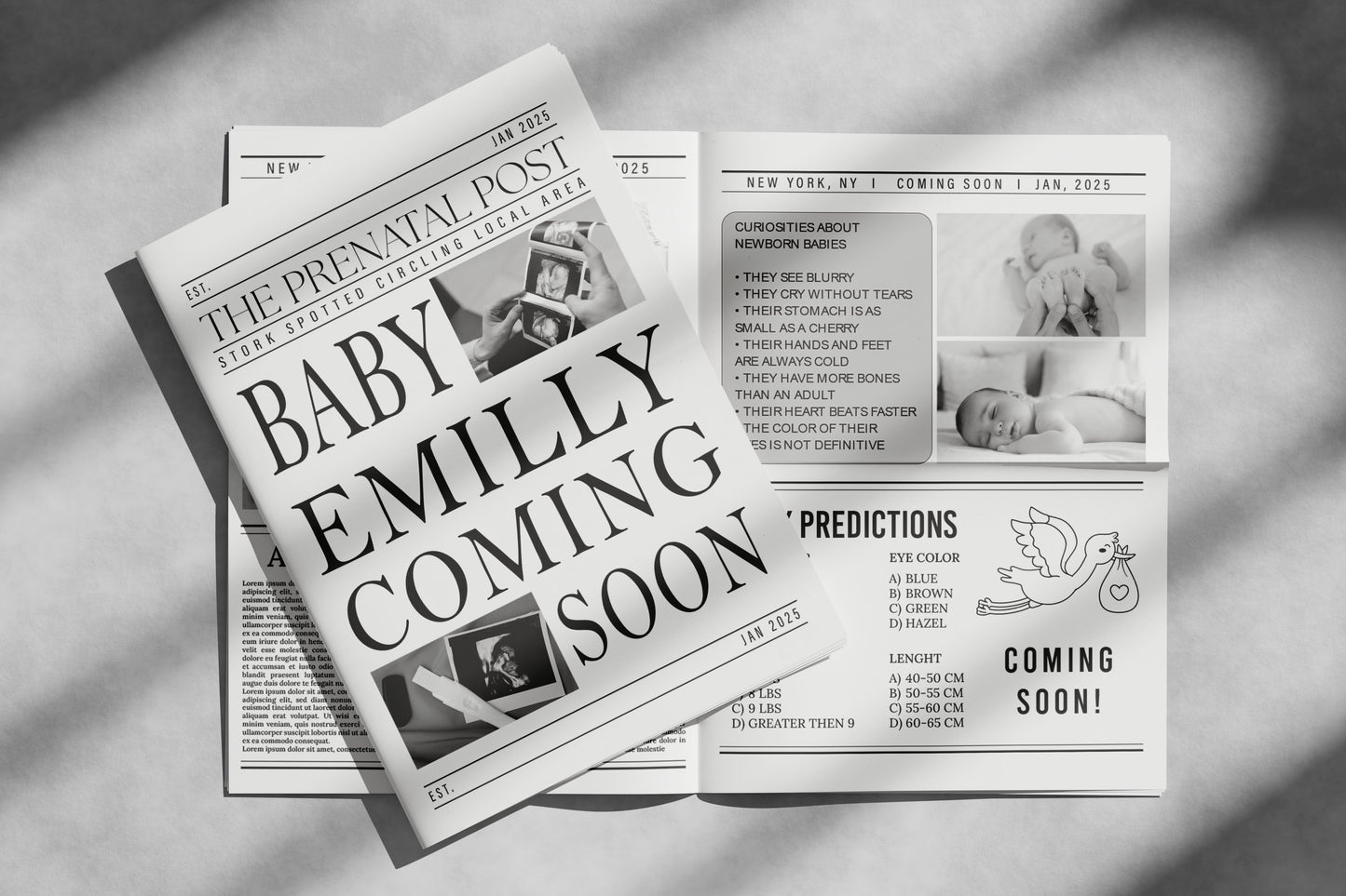 Newspaper Baby Announcement