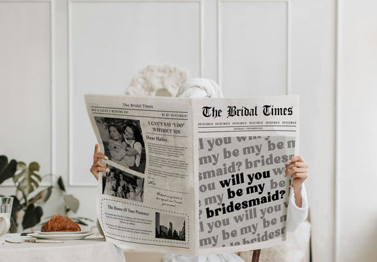 Bridesmaid Proposal Newspaper