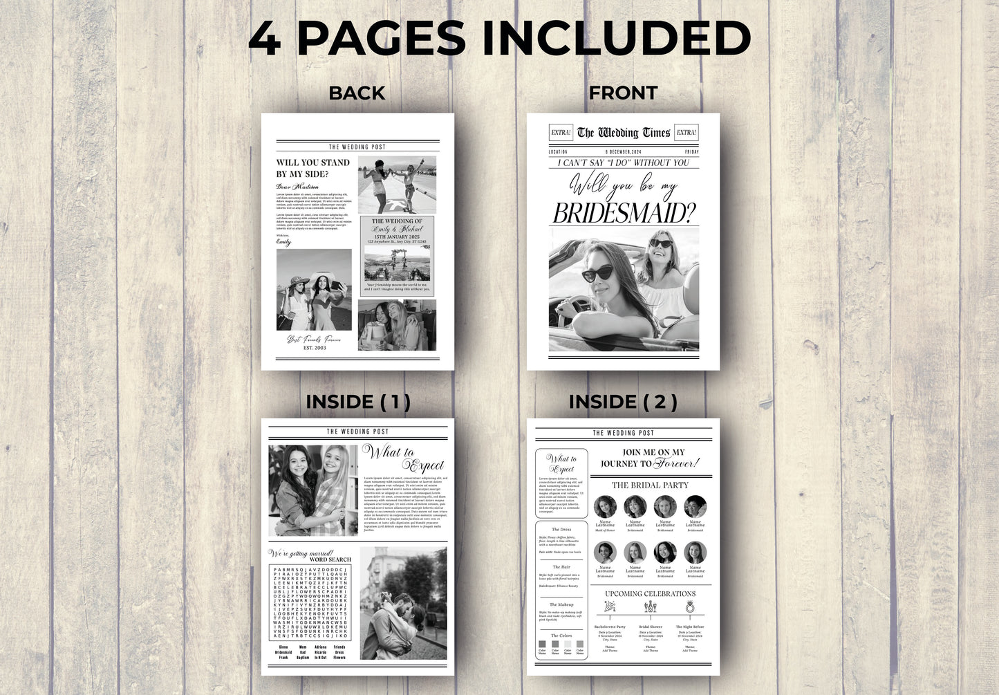 Bridesmaid Proposal Newspaper