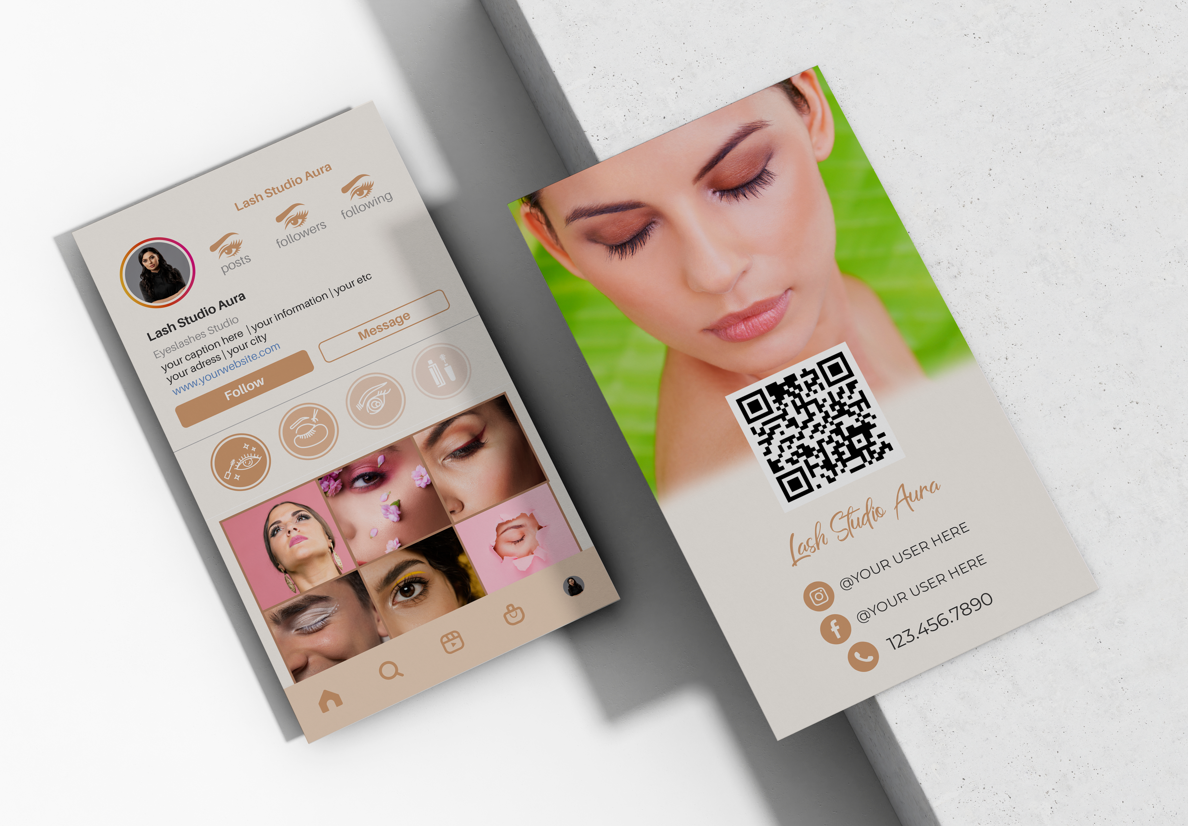 Printed Lash IG Business Cards