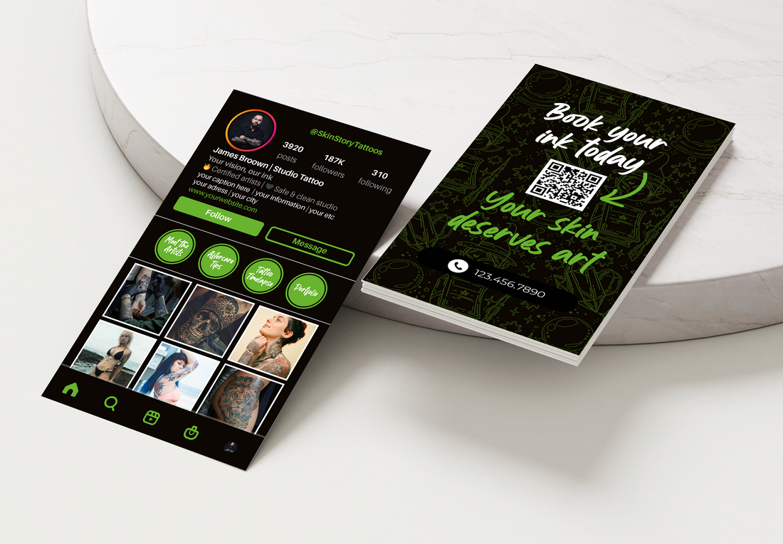 Printed Tattoo IG Business Cards