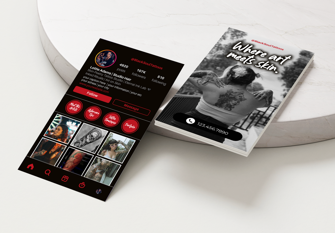 Printed Tattoo IG Business Cards