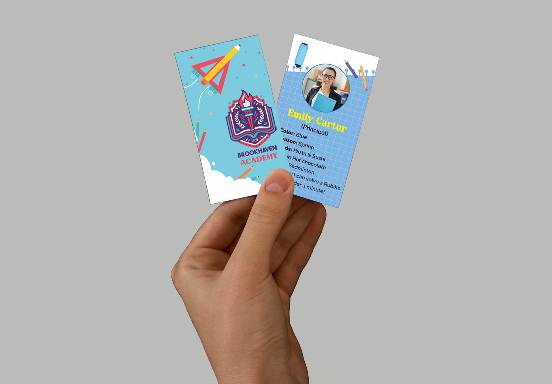 School Custom Team Introduction Cards