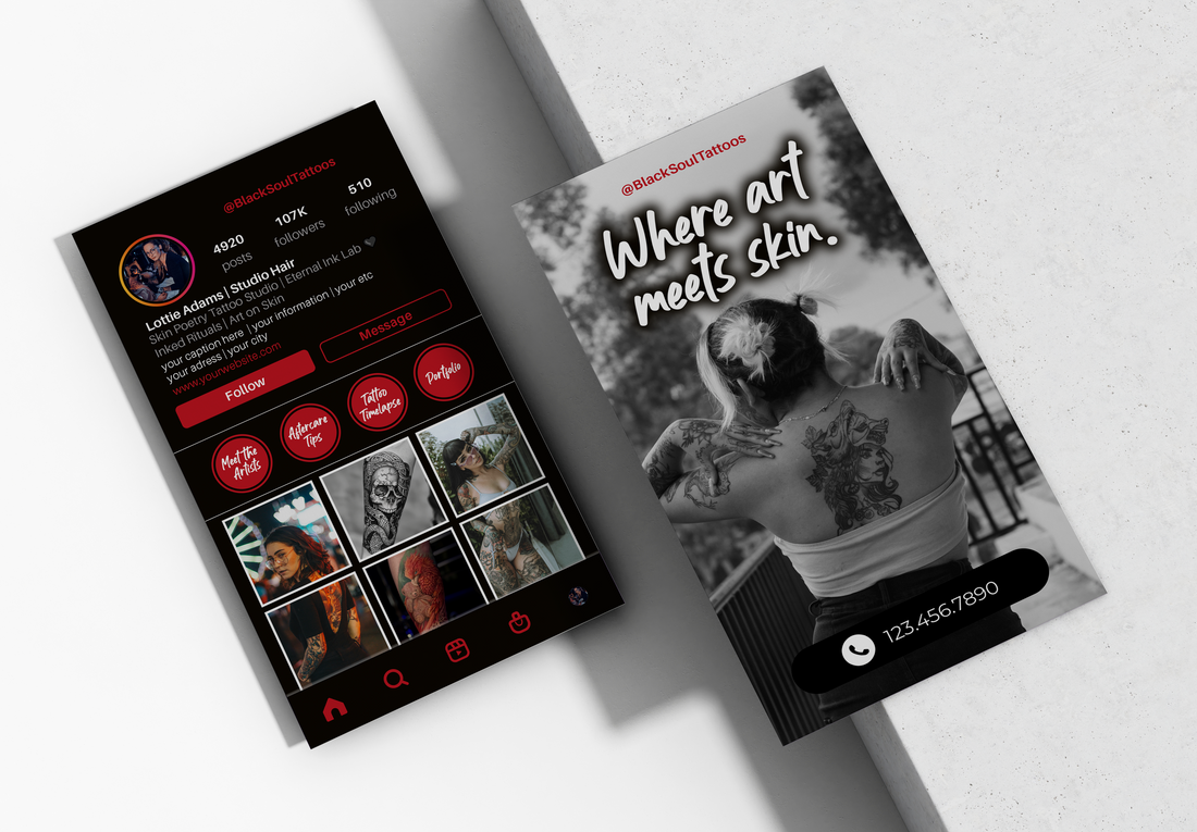 Printed Tattoo IG Business Cards