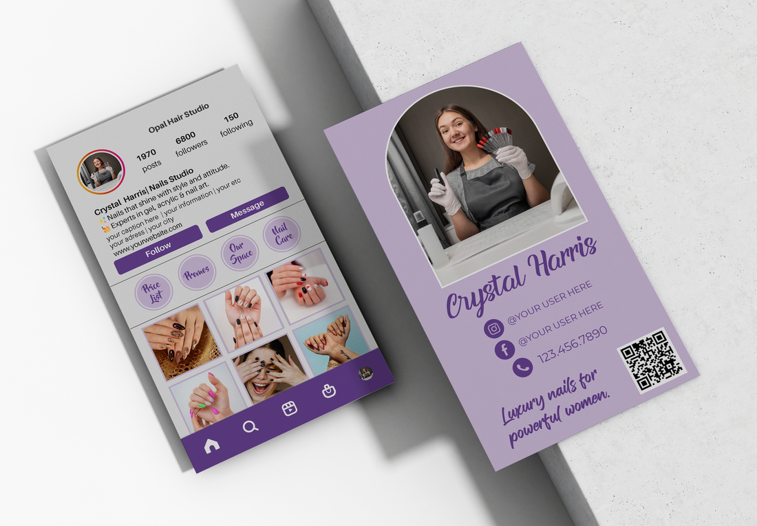 Printed Nail IG Business Cards