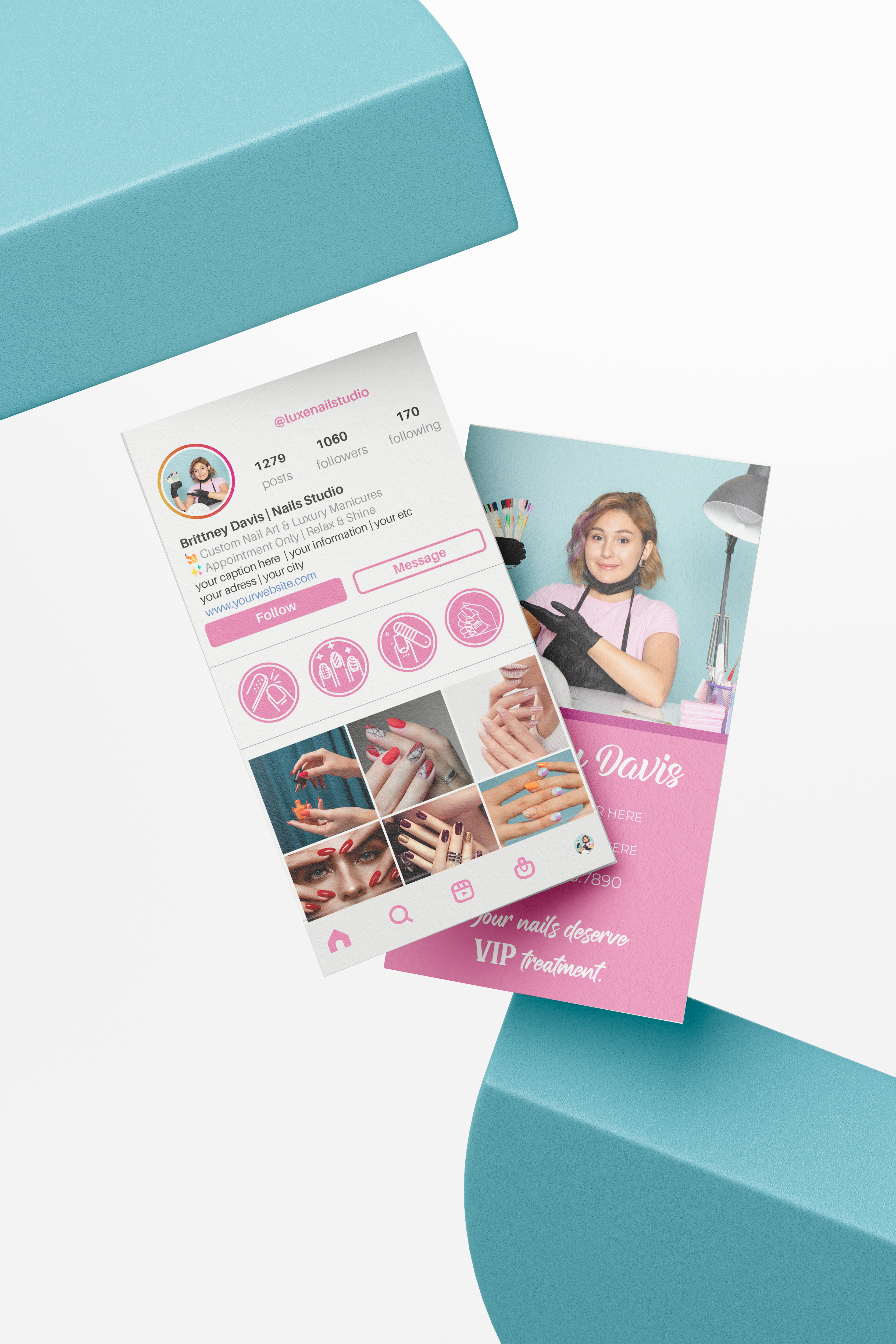 Printed Nail IG Business Cards