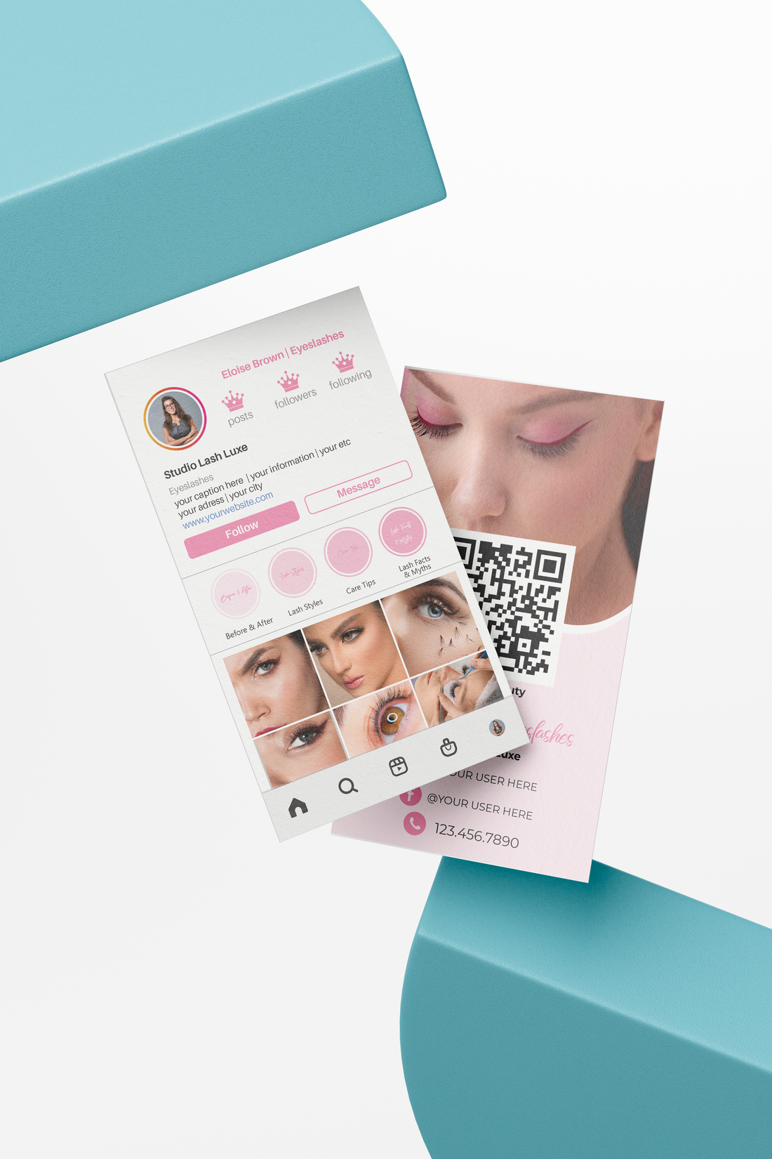 Printed Lash IG Business Cards