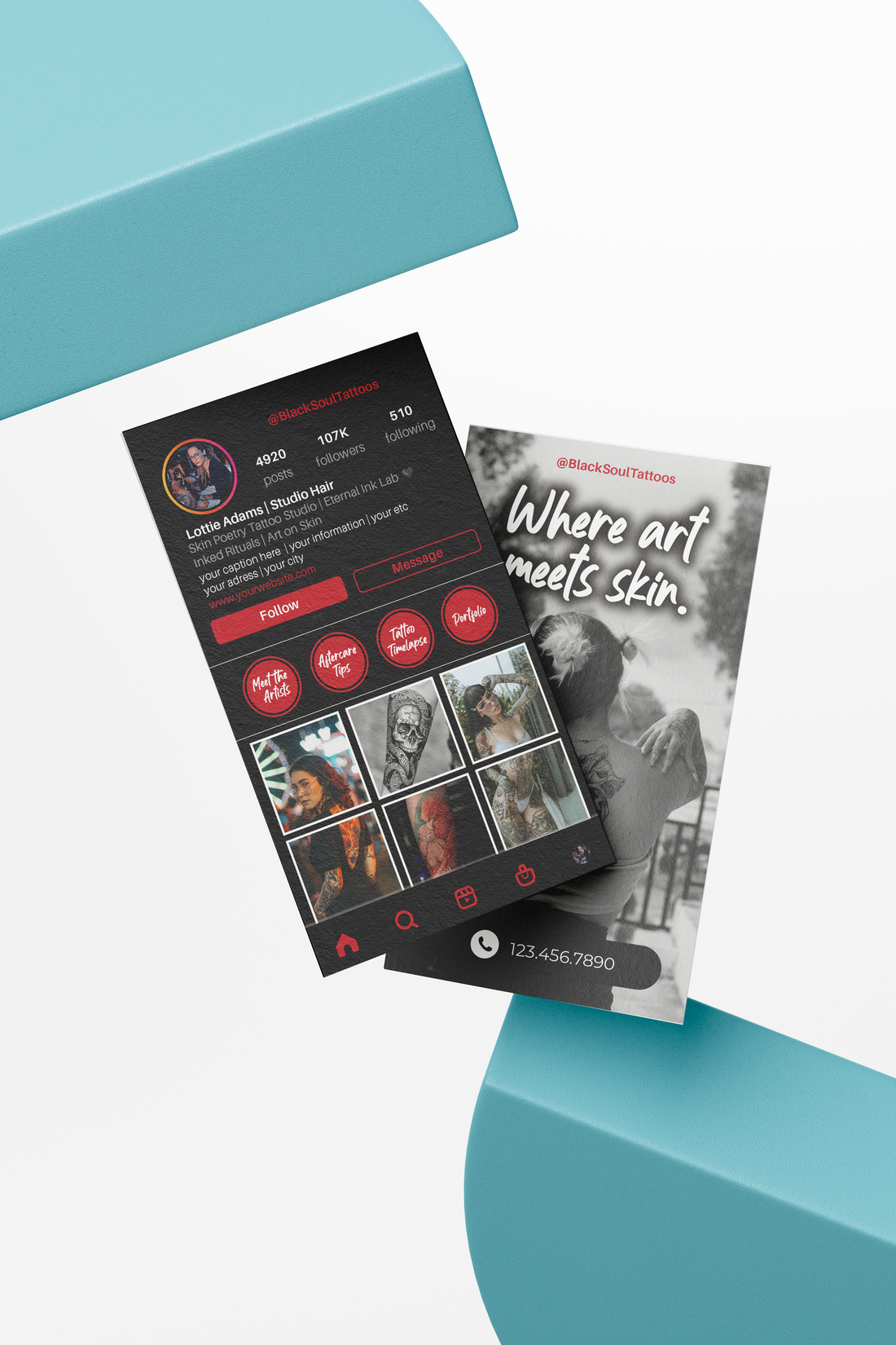 Printed Tattoo IG Business Cards