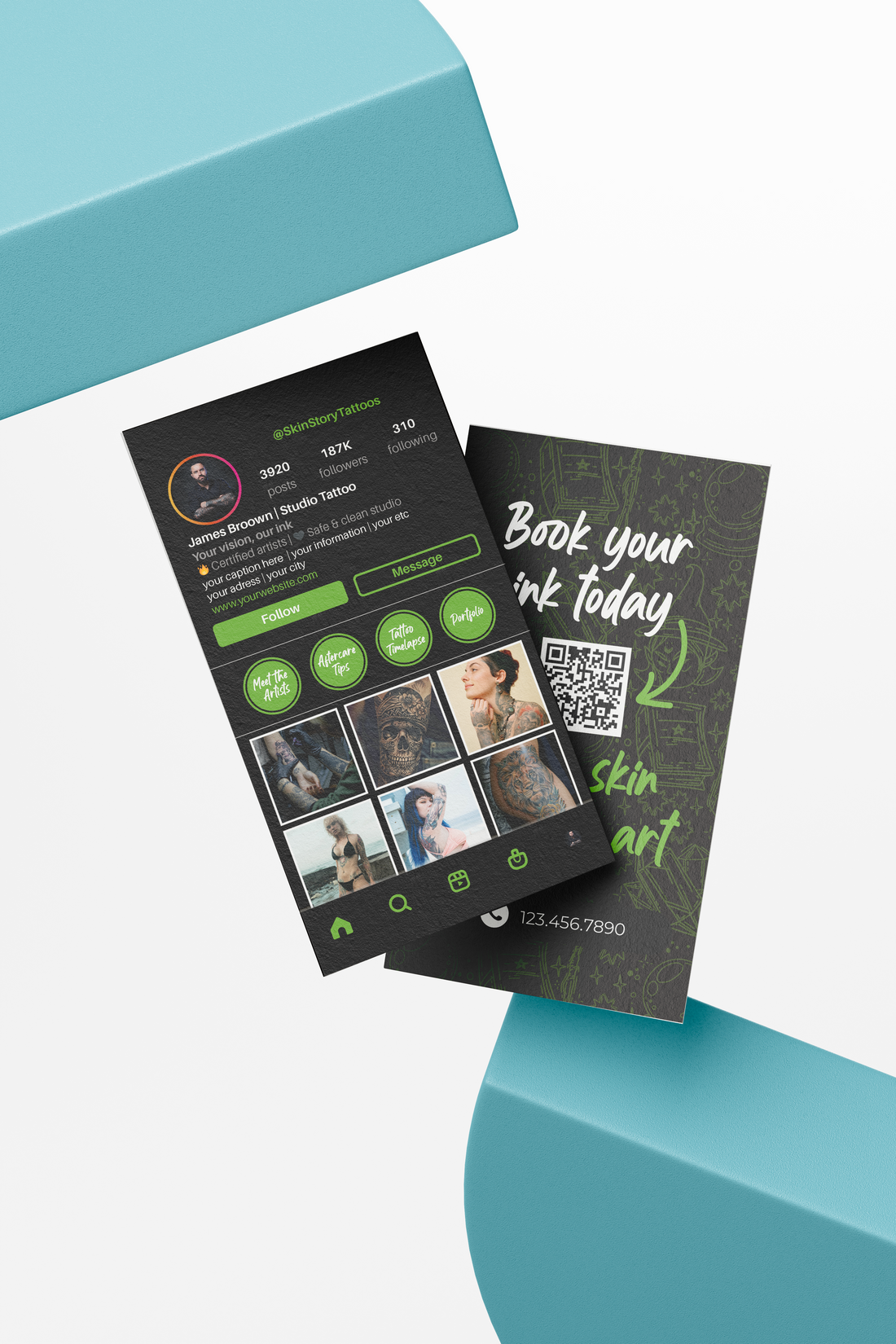 Printed Tattoo IG Business Cards