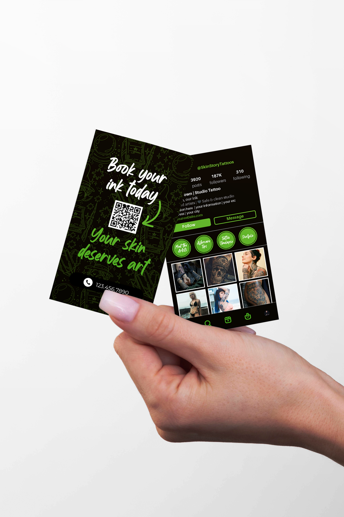 Printed Tattoo IG Business Cards