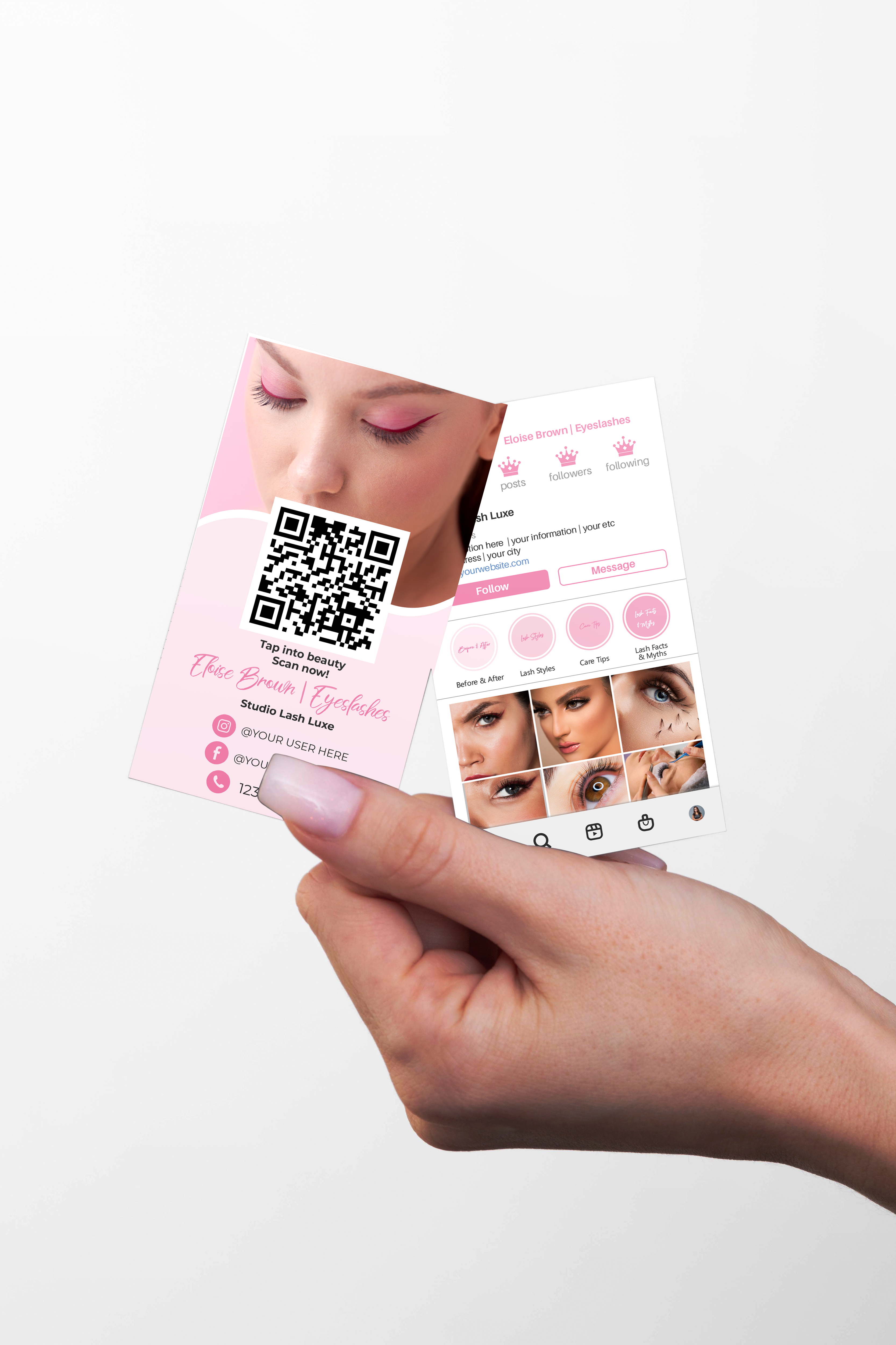 Printed Lash IG Business Cards