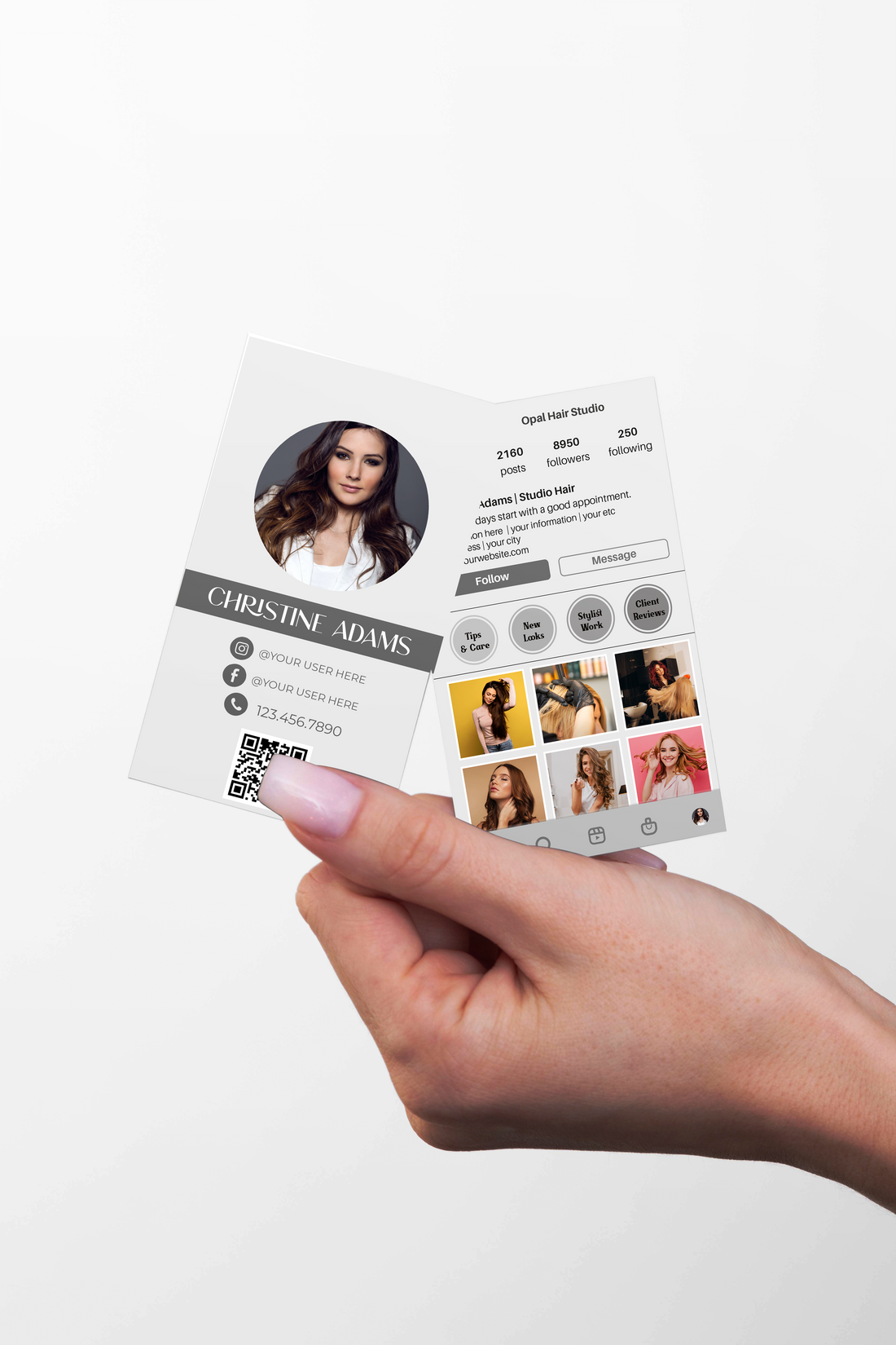 Printed Hair Stylist IG Business Cards