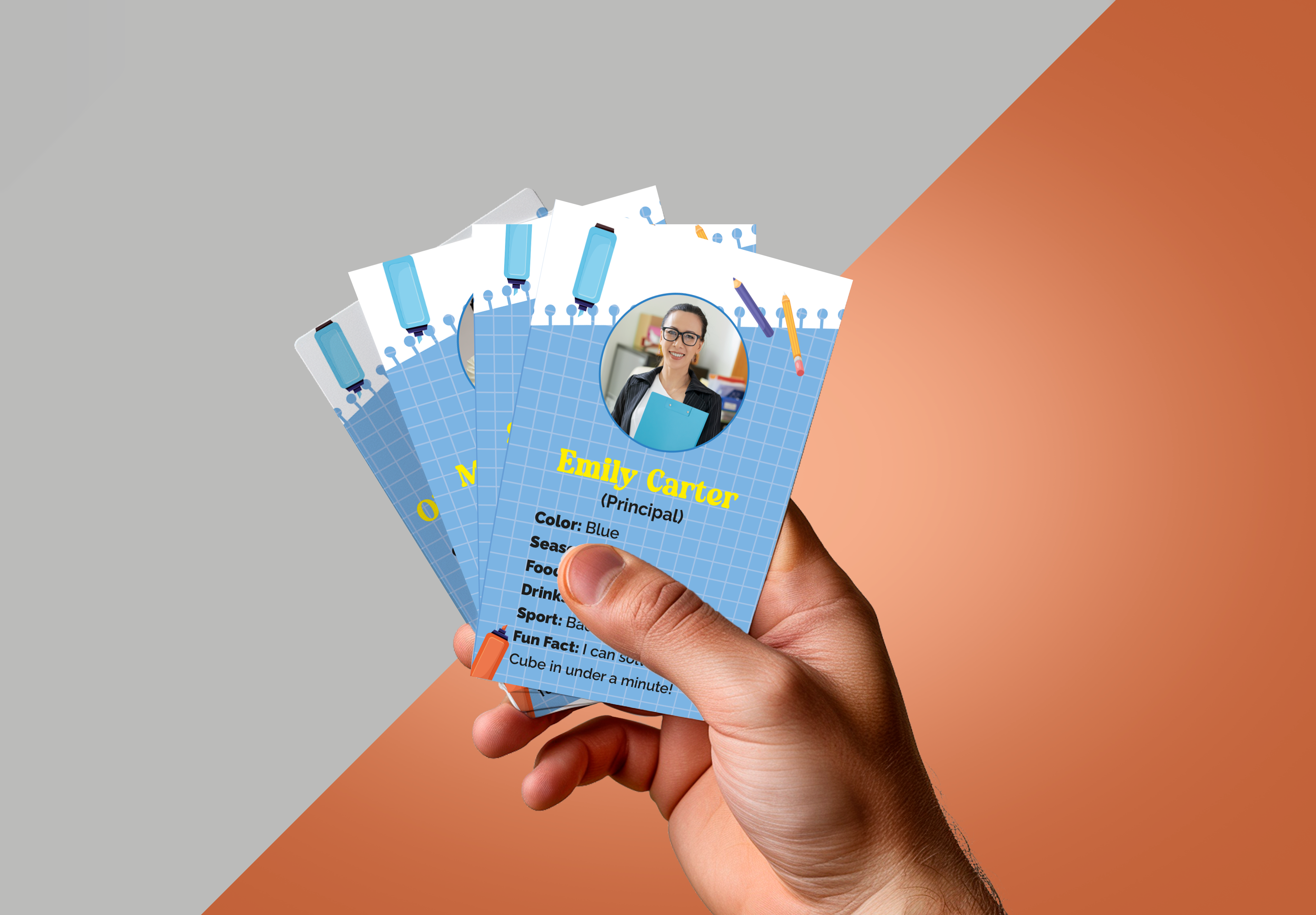 School Custom Team Introduction Cards