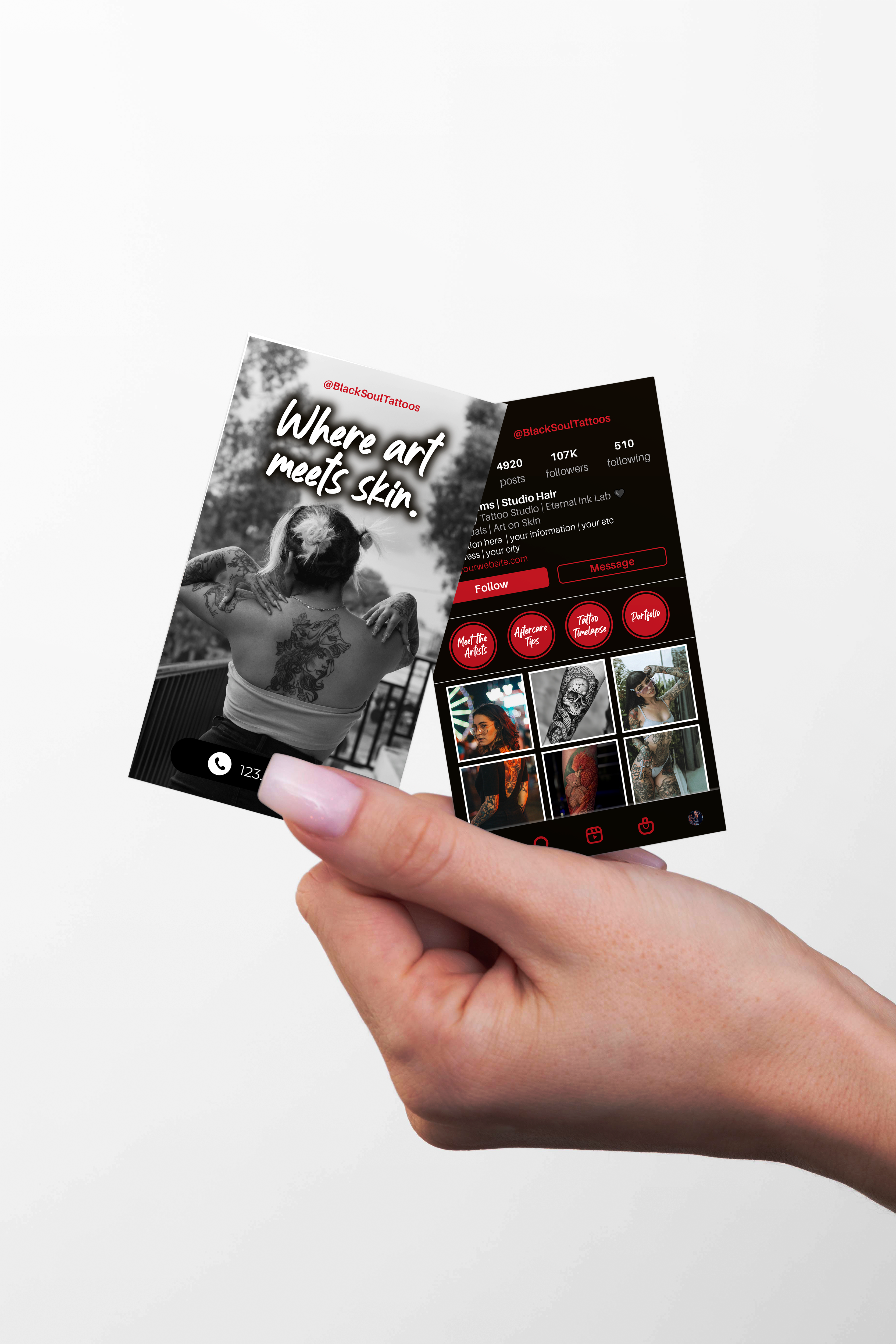 Printed Tattoo IG Business Cards