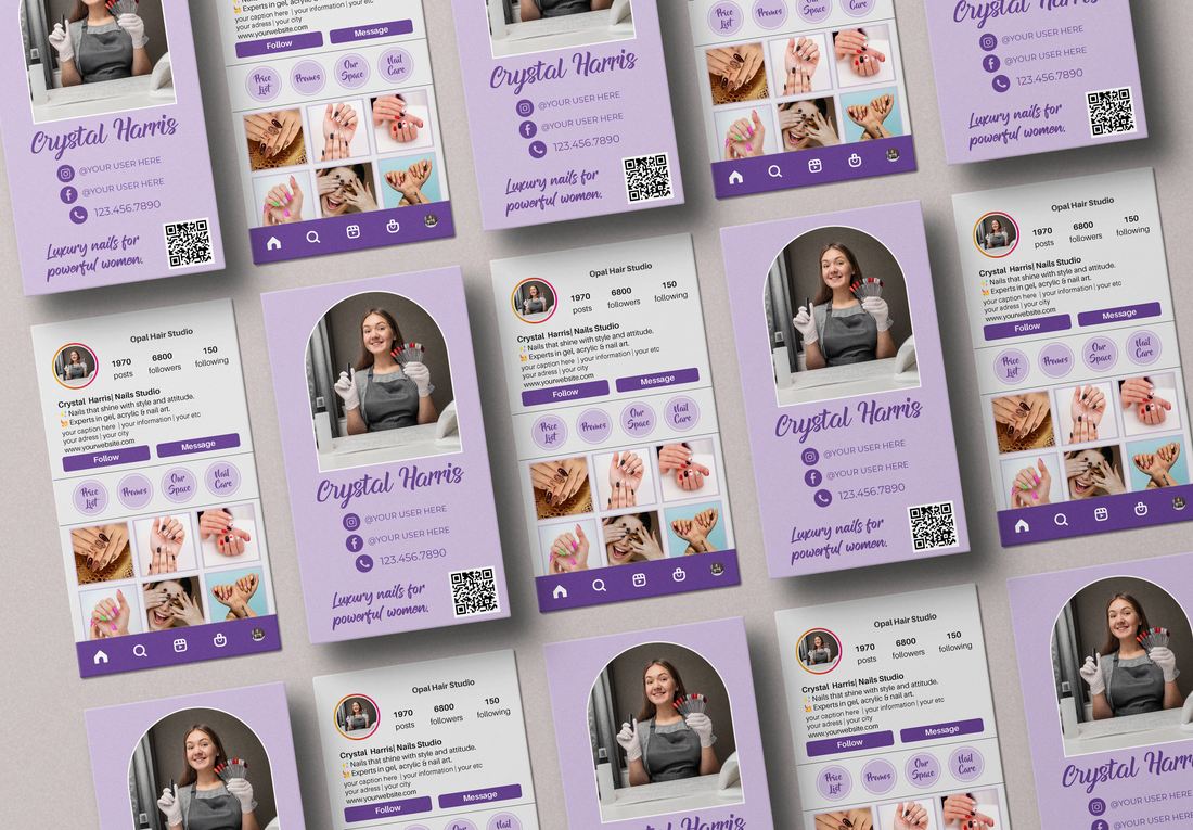 Printed Nail IG Business Cards