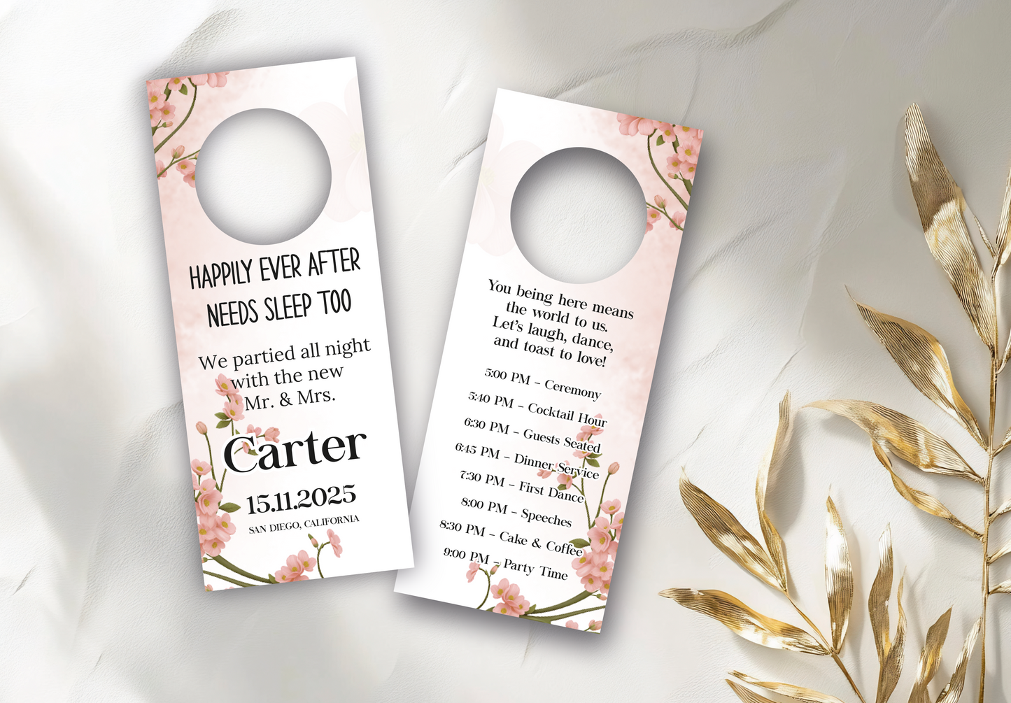 Custom Wedding Door Hanger