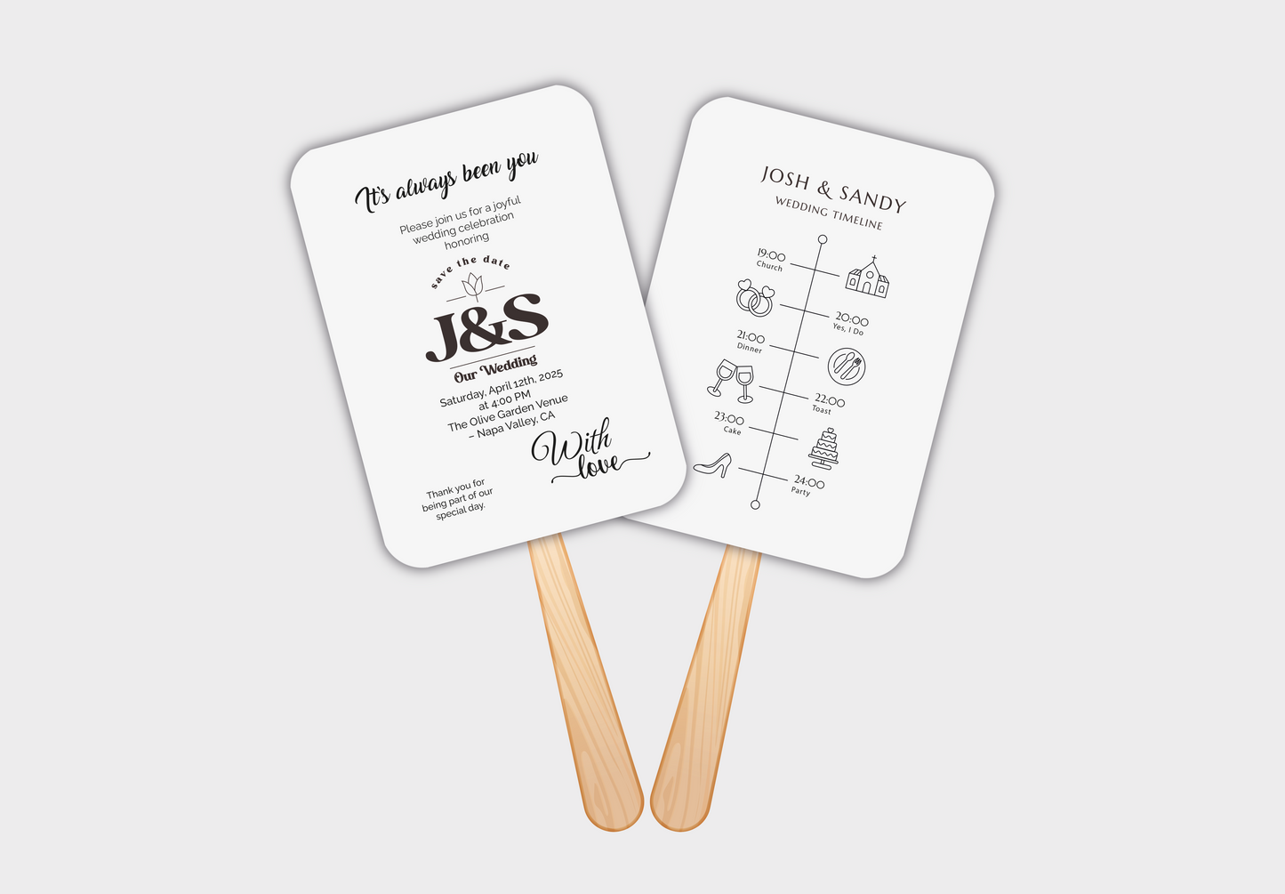 Custom Wedding Hand Fans