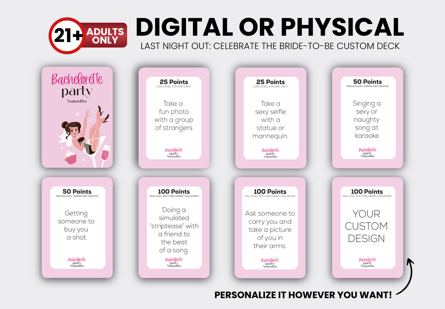 Goodbye to Singlehood: A Card Game for Bachelorette Fun!