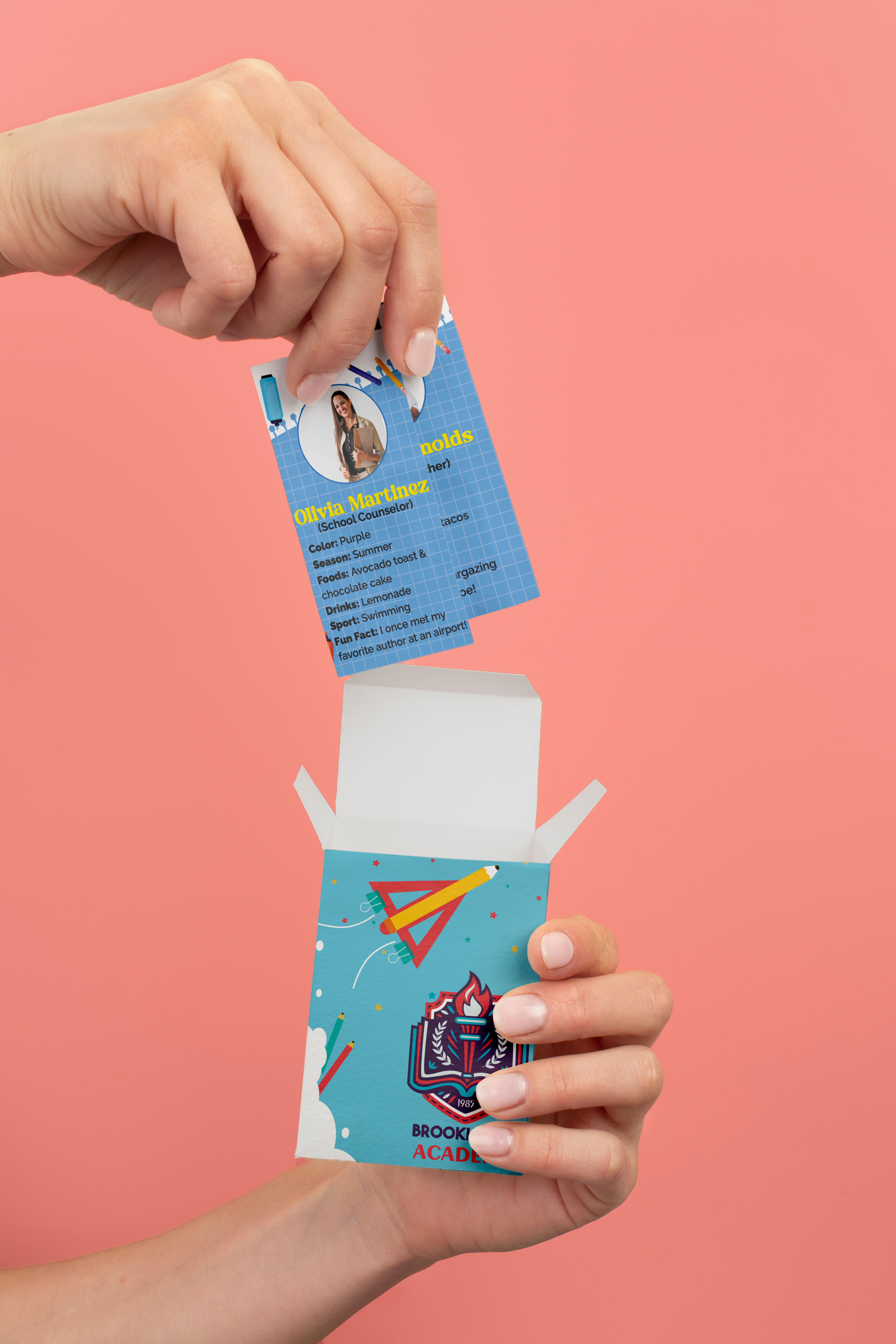 School Custom Team Introduction Cards