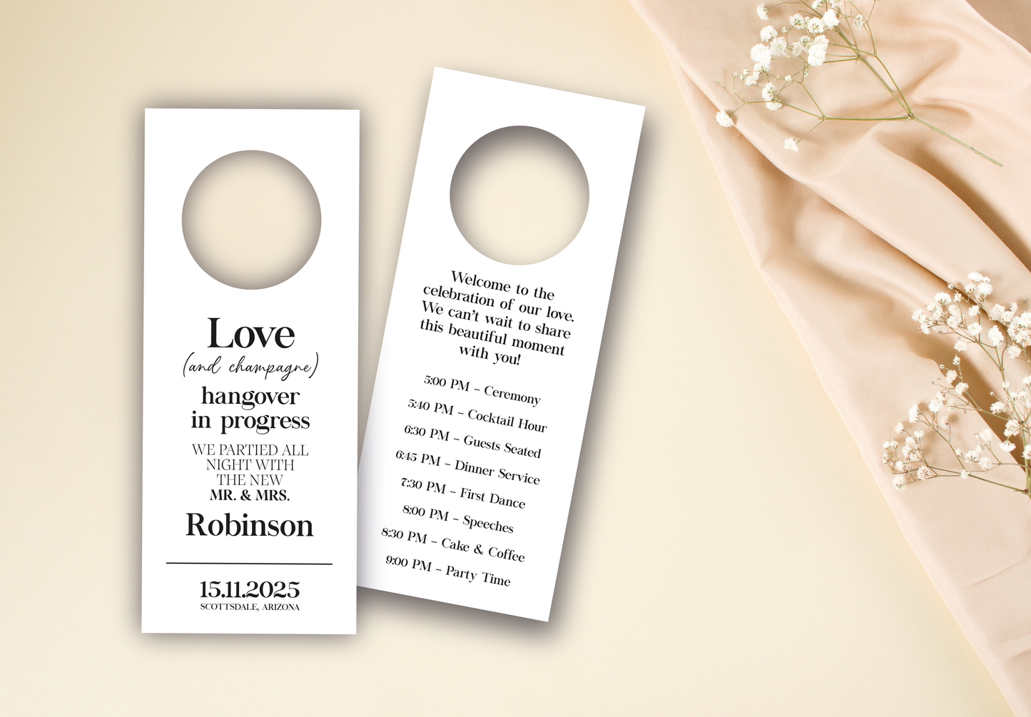 Custom Wedding Door Hanger