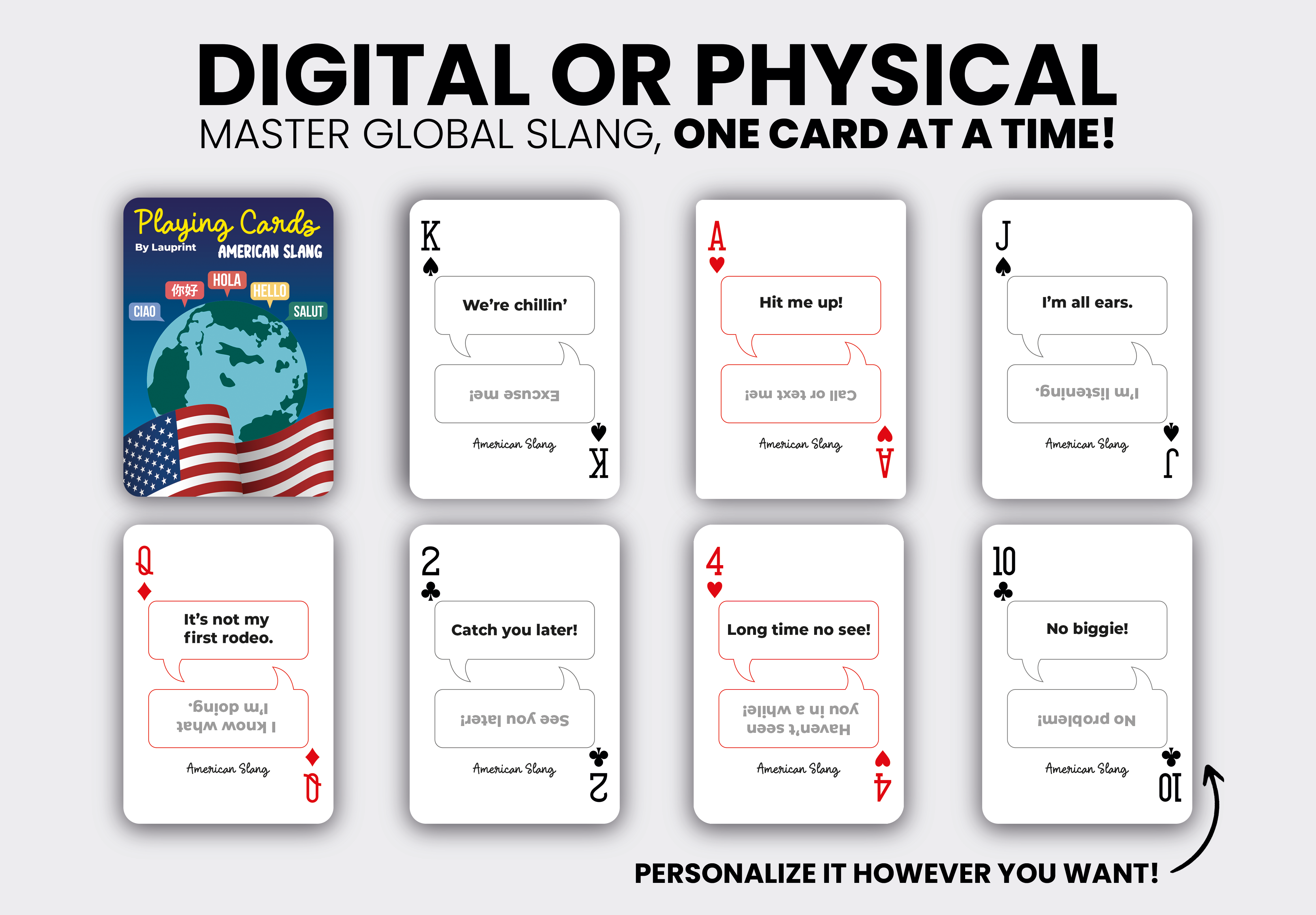 RUSH American Slang Generic Playing Cards