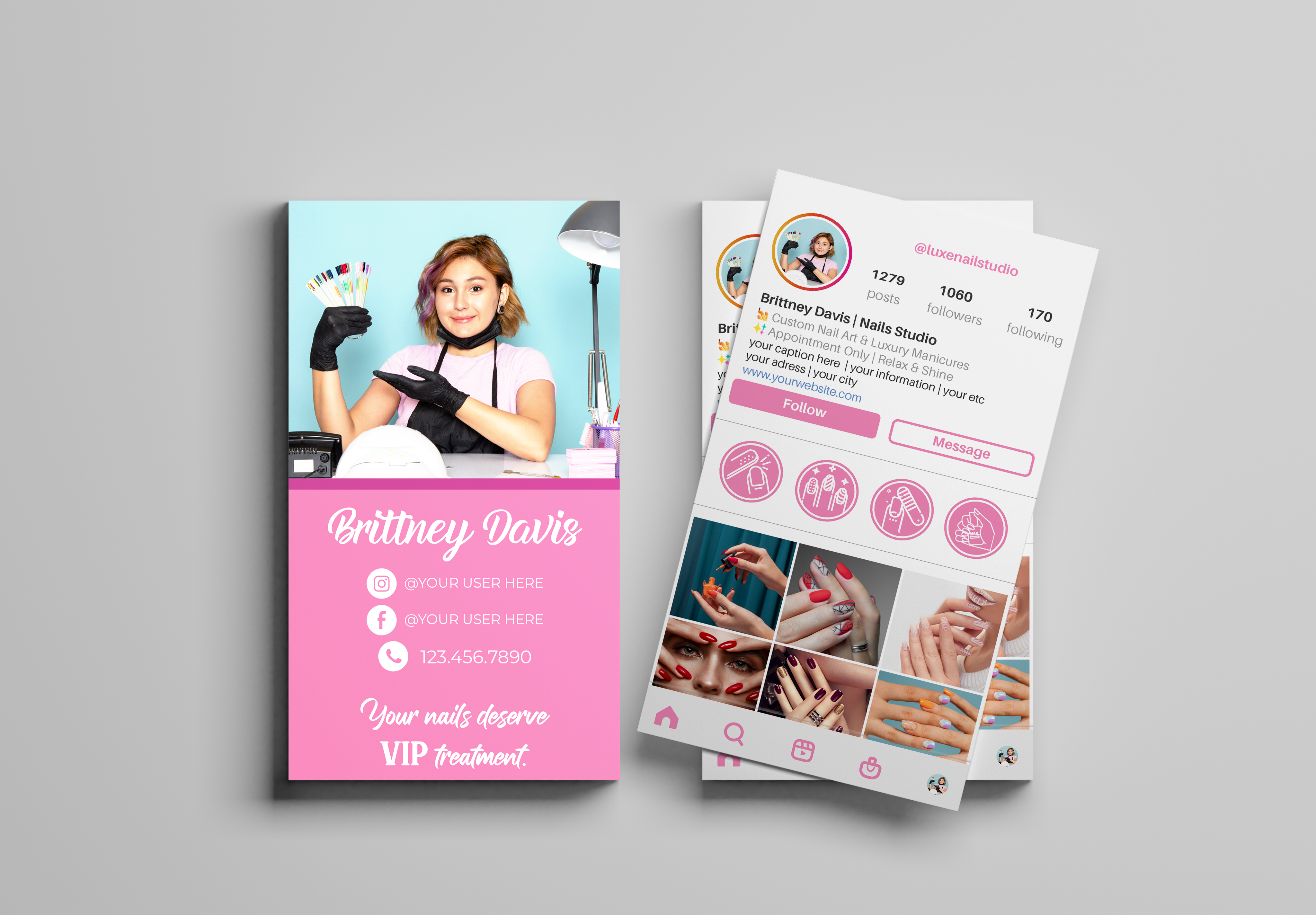 Printed Nail IG Business Cards