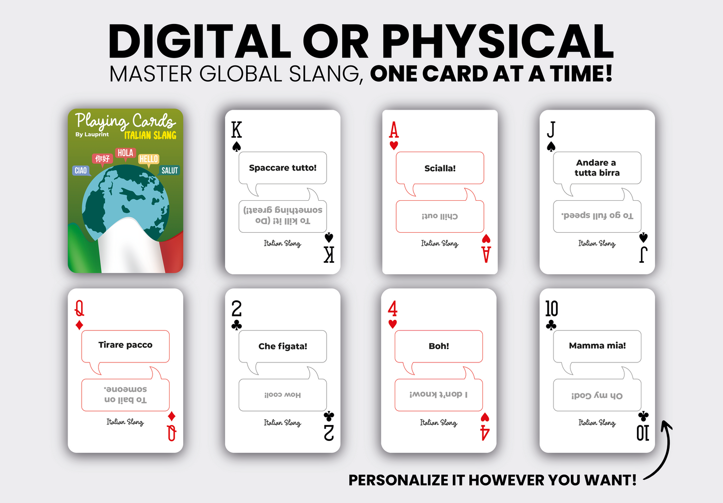 RUSH Italian Slang Generic Playing Cards