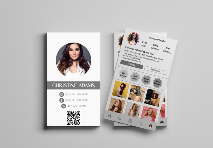 Printed Hair Stylist IG Business Cards