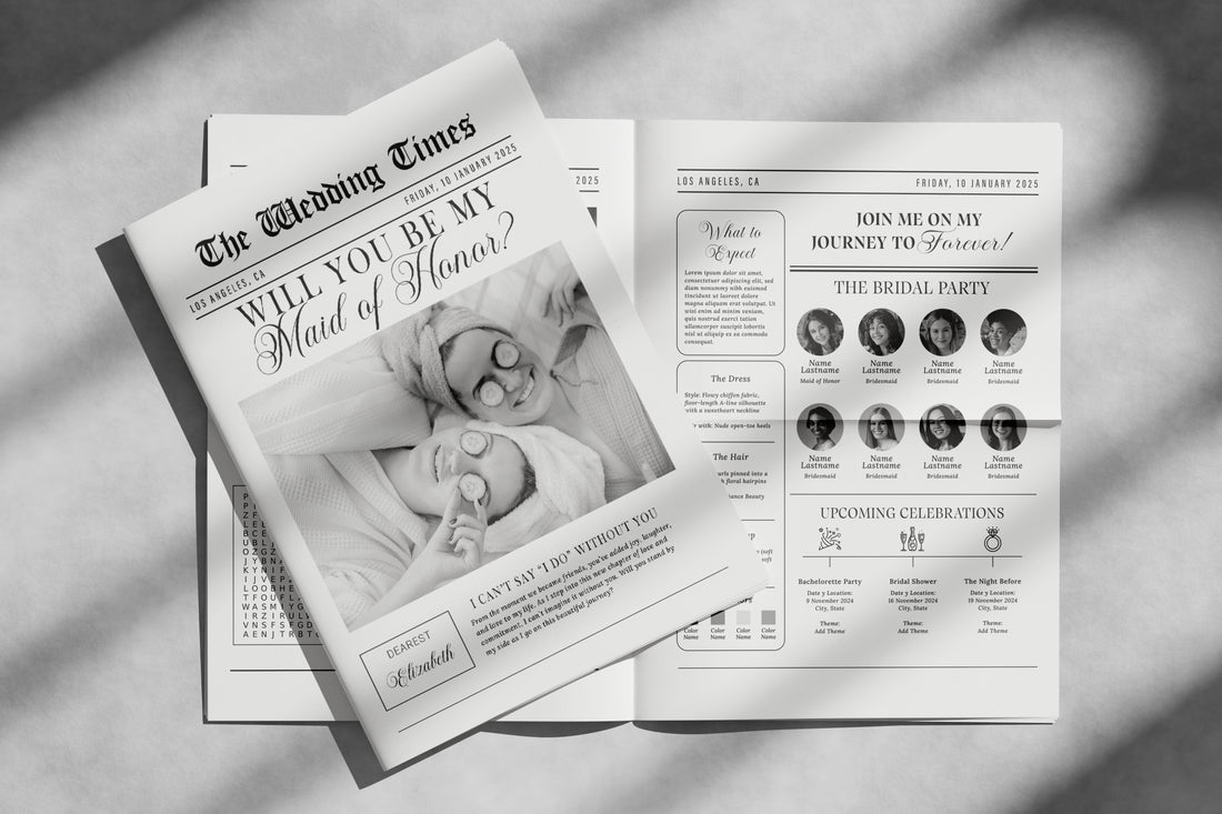 Bridesmaid Proposal Newspaper