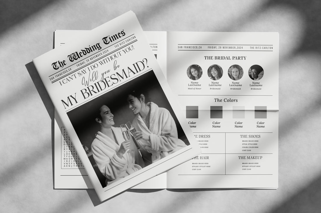 Bridesmaid Proposal Newspaper