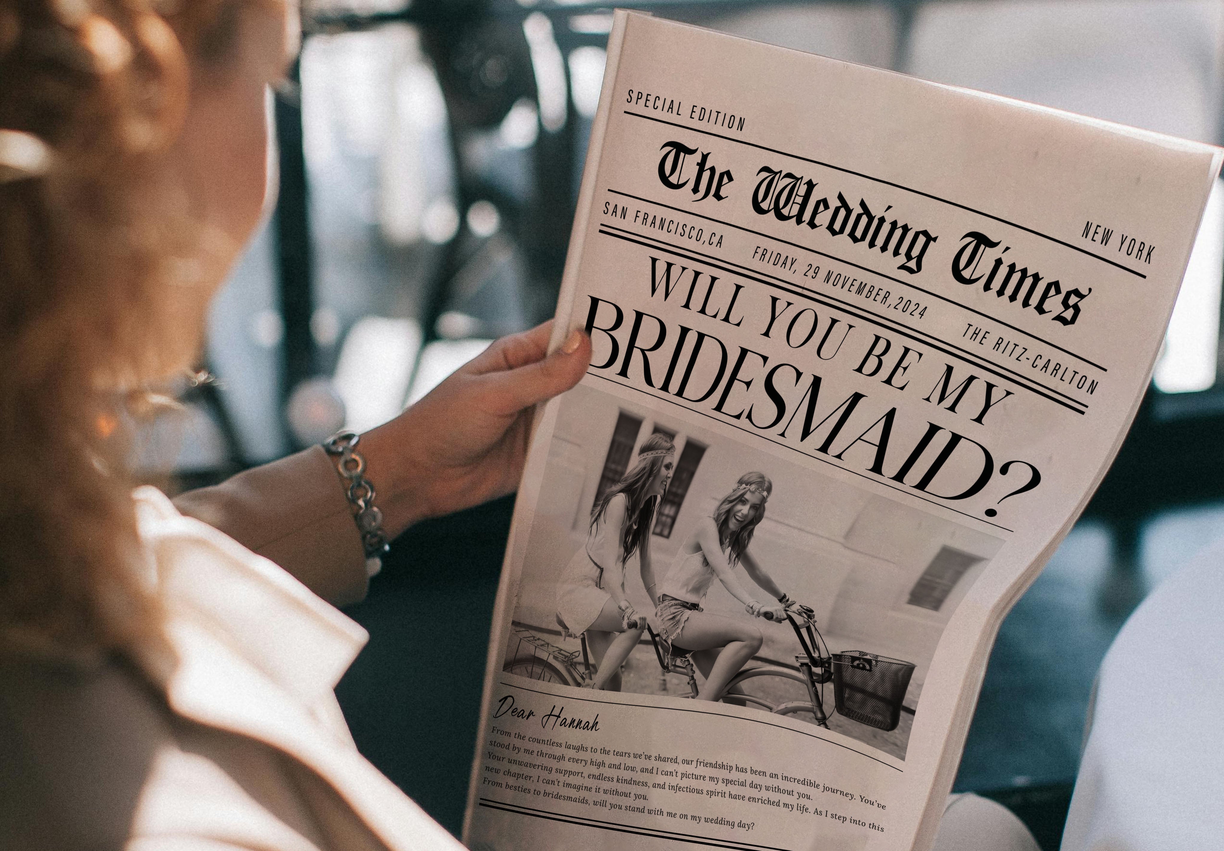 Bridesmaid Proposal Newspaper