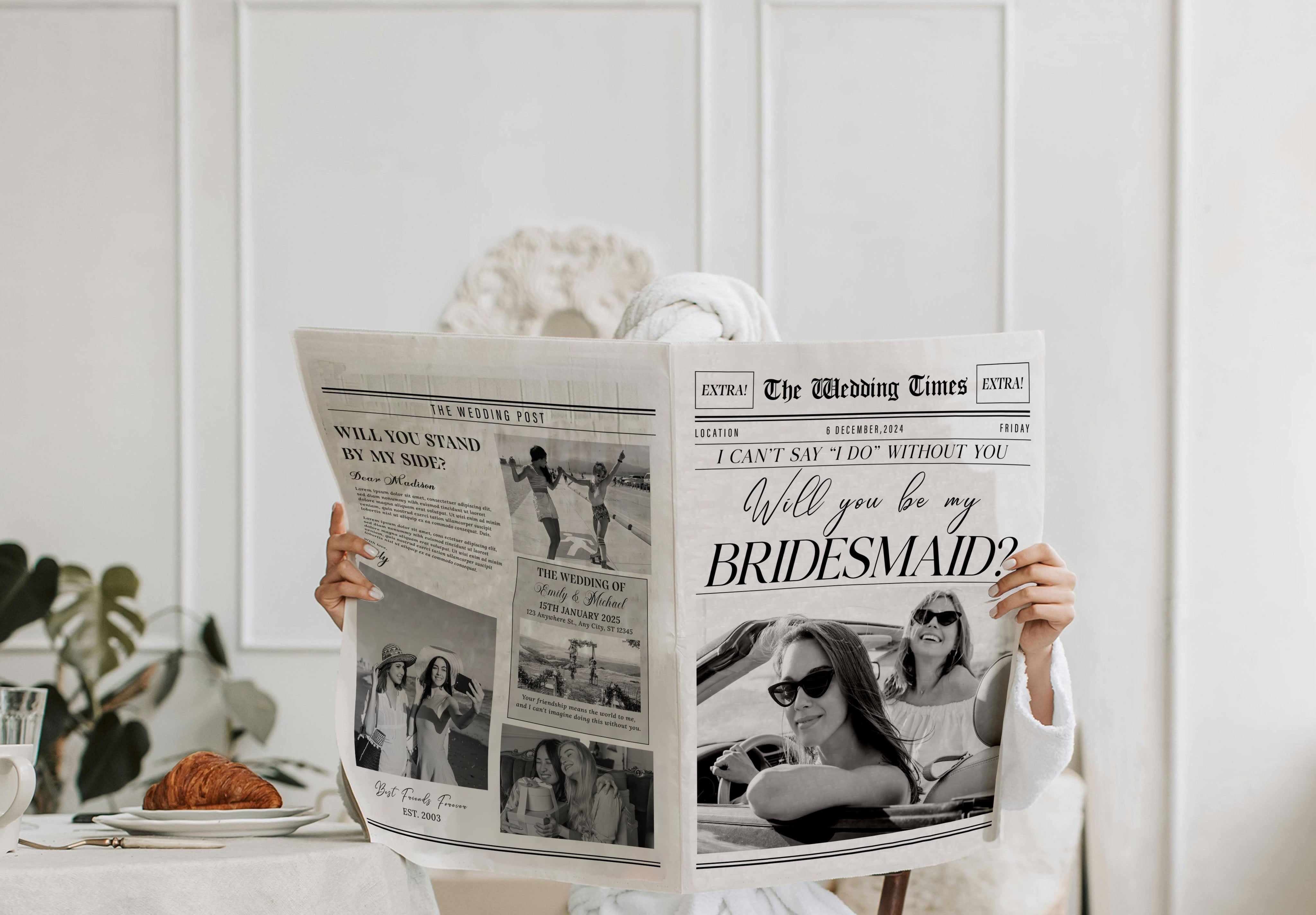Bridesmaid Proposal Newspaper