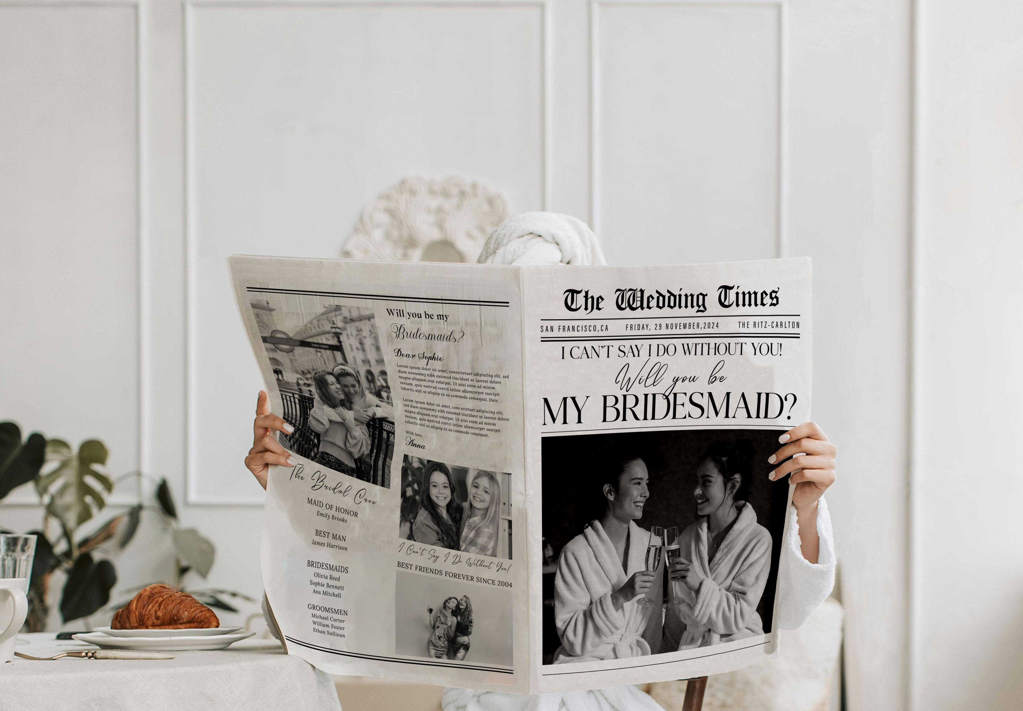 Bridesmaid Proposal Newspaper