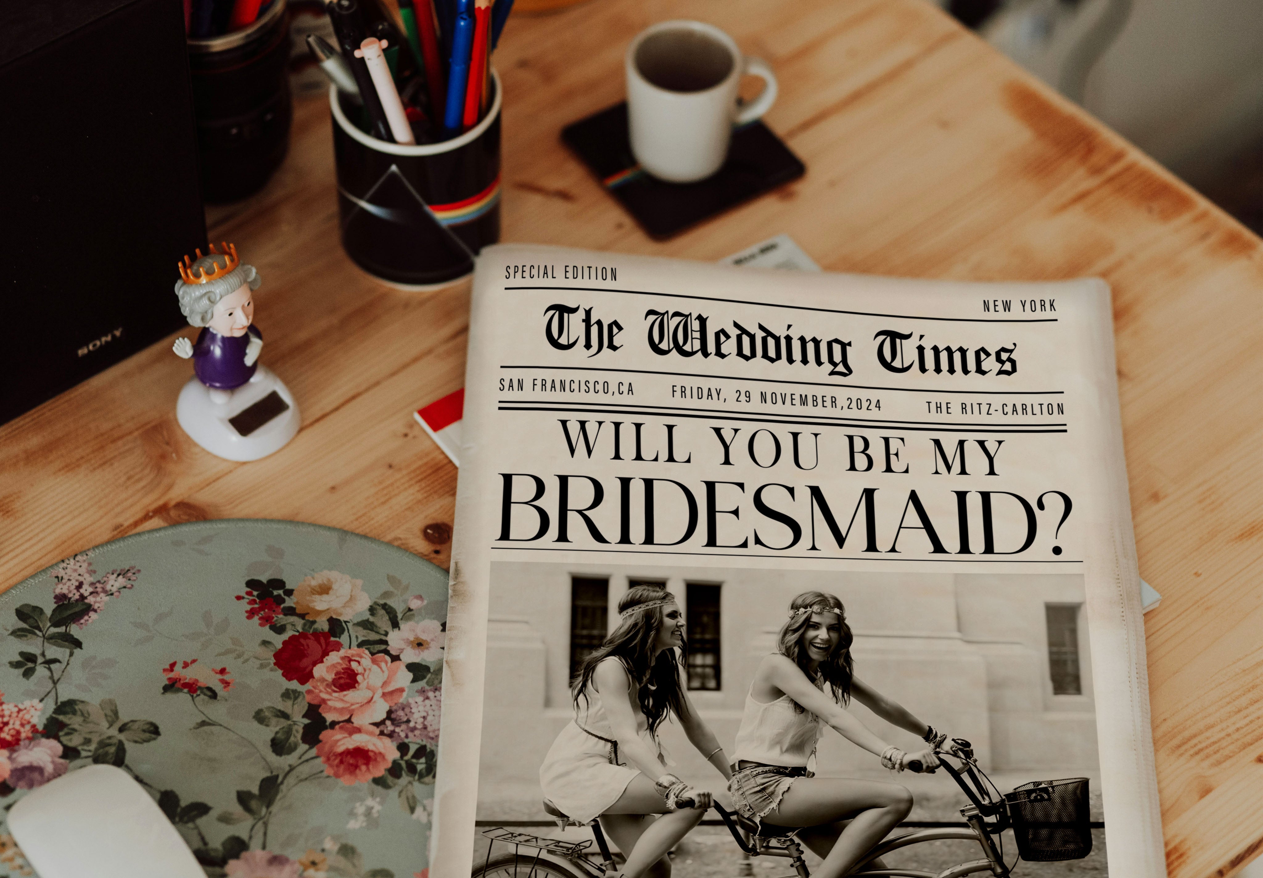 Bridesmaid Proposal Newspaper