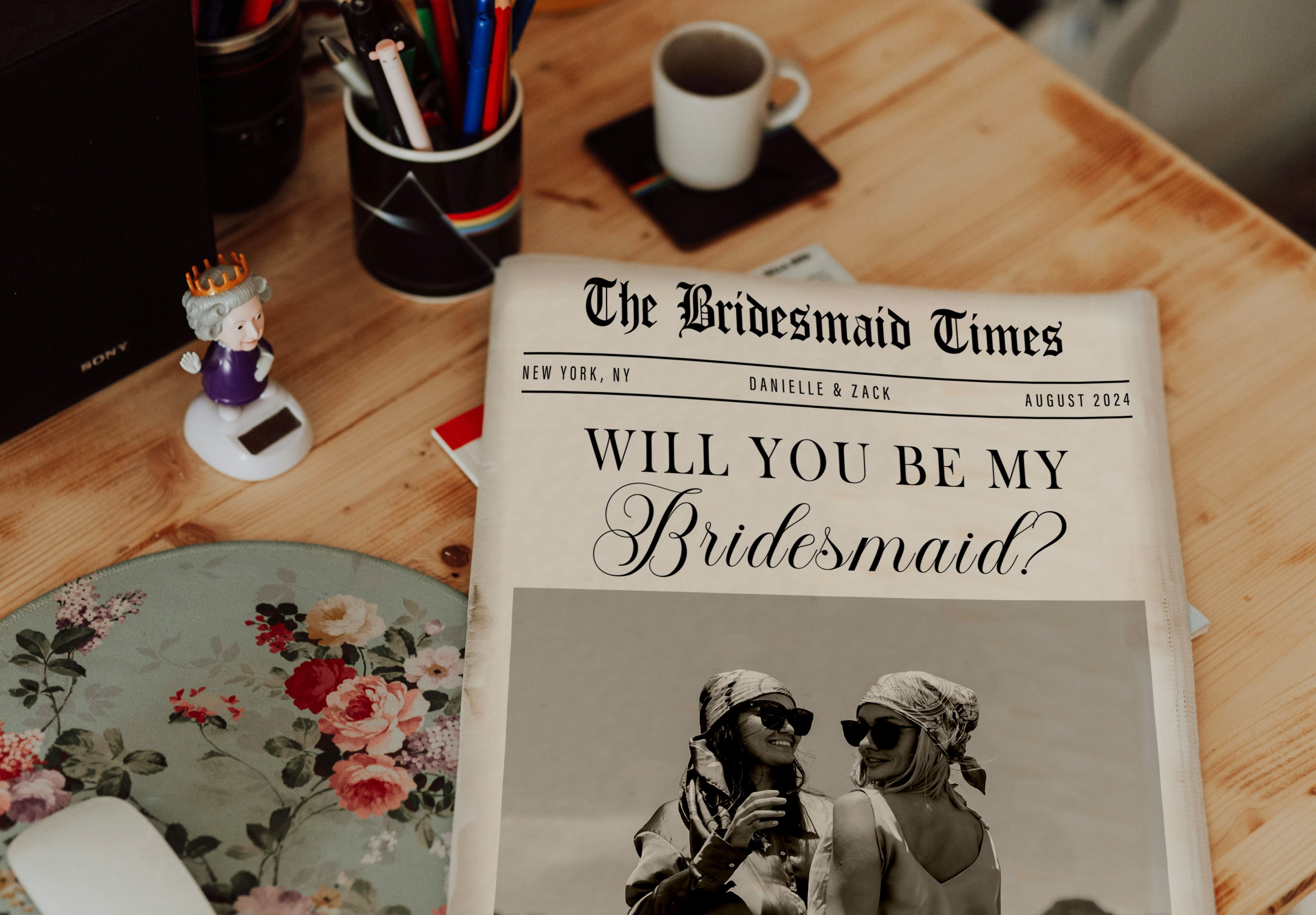 Bridesmaid Proposal Newspaper