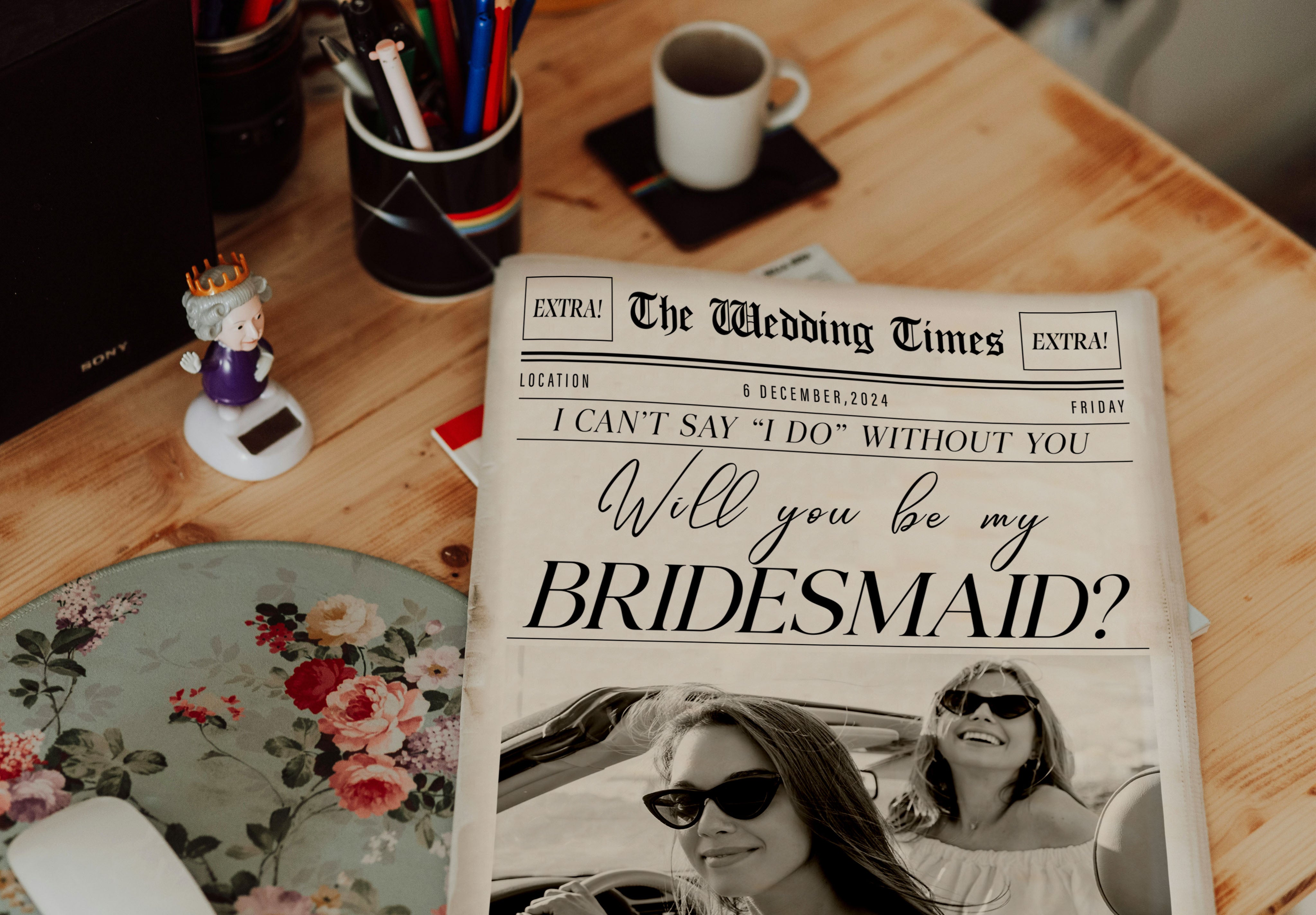 Bridesmaid Proposal Newspaper