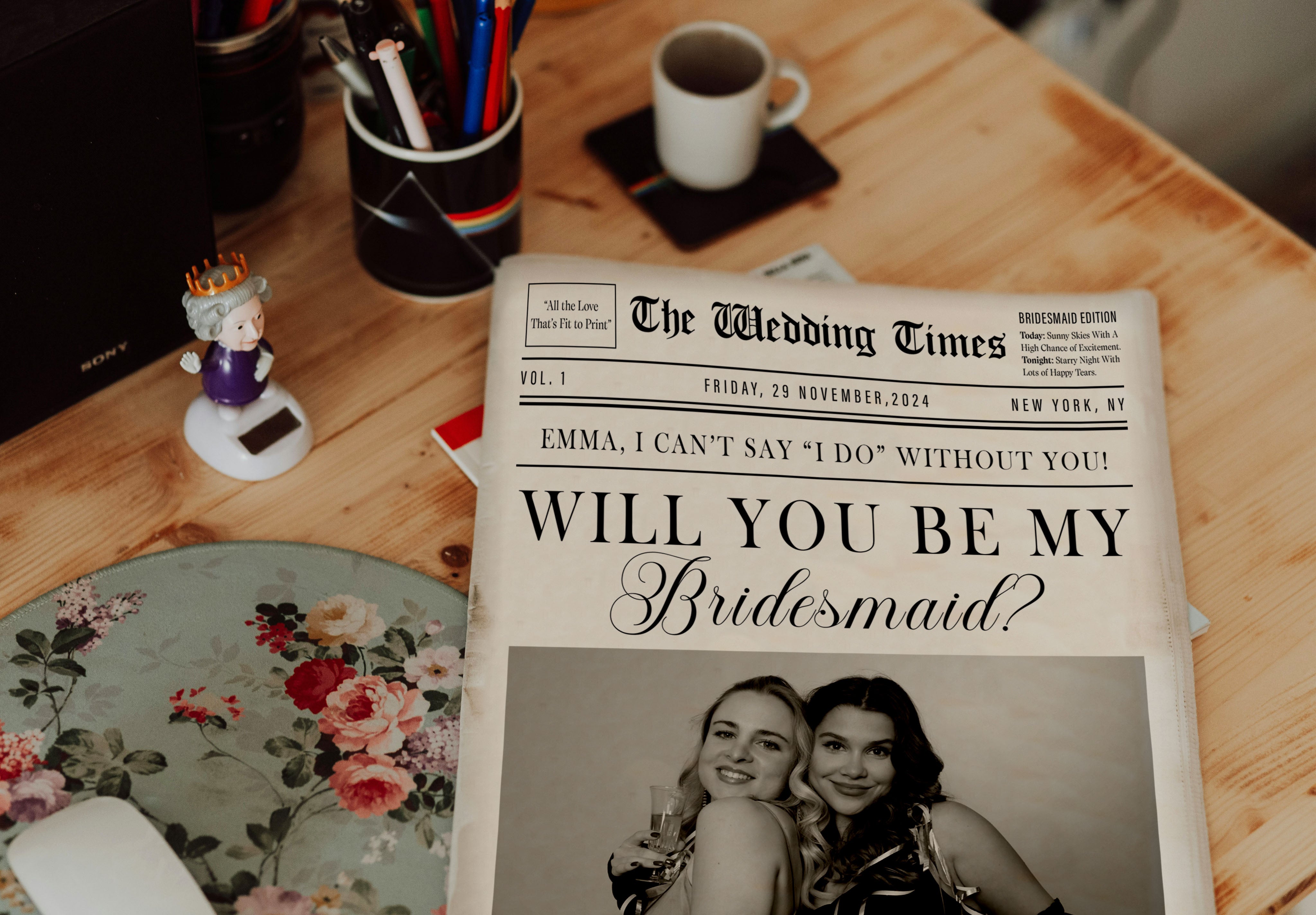 Bridesmaid Proposal Newspaper