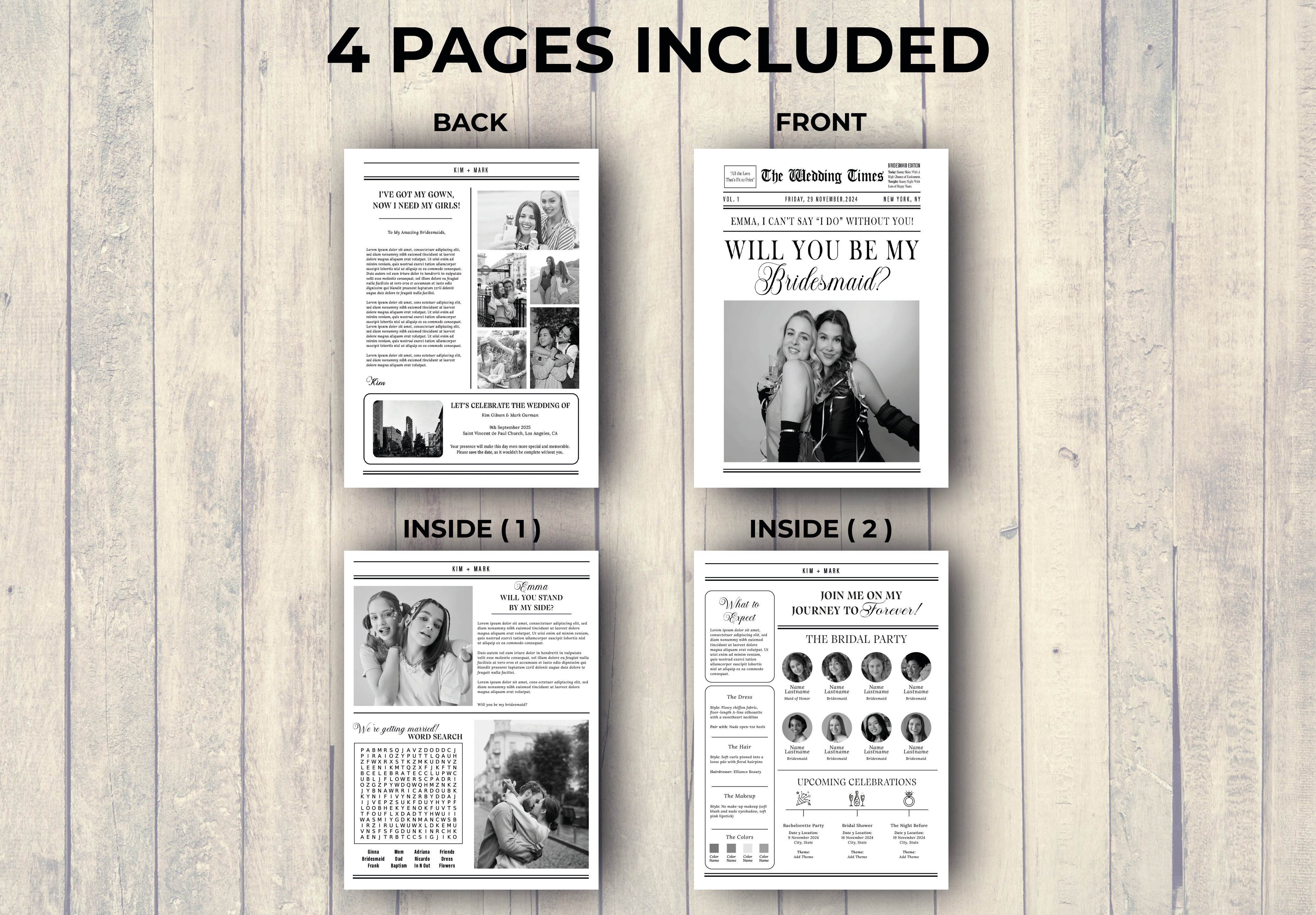 Bridesmaid Proposal Newspaper