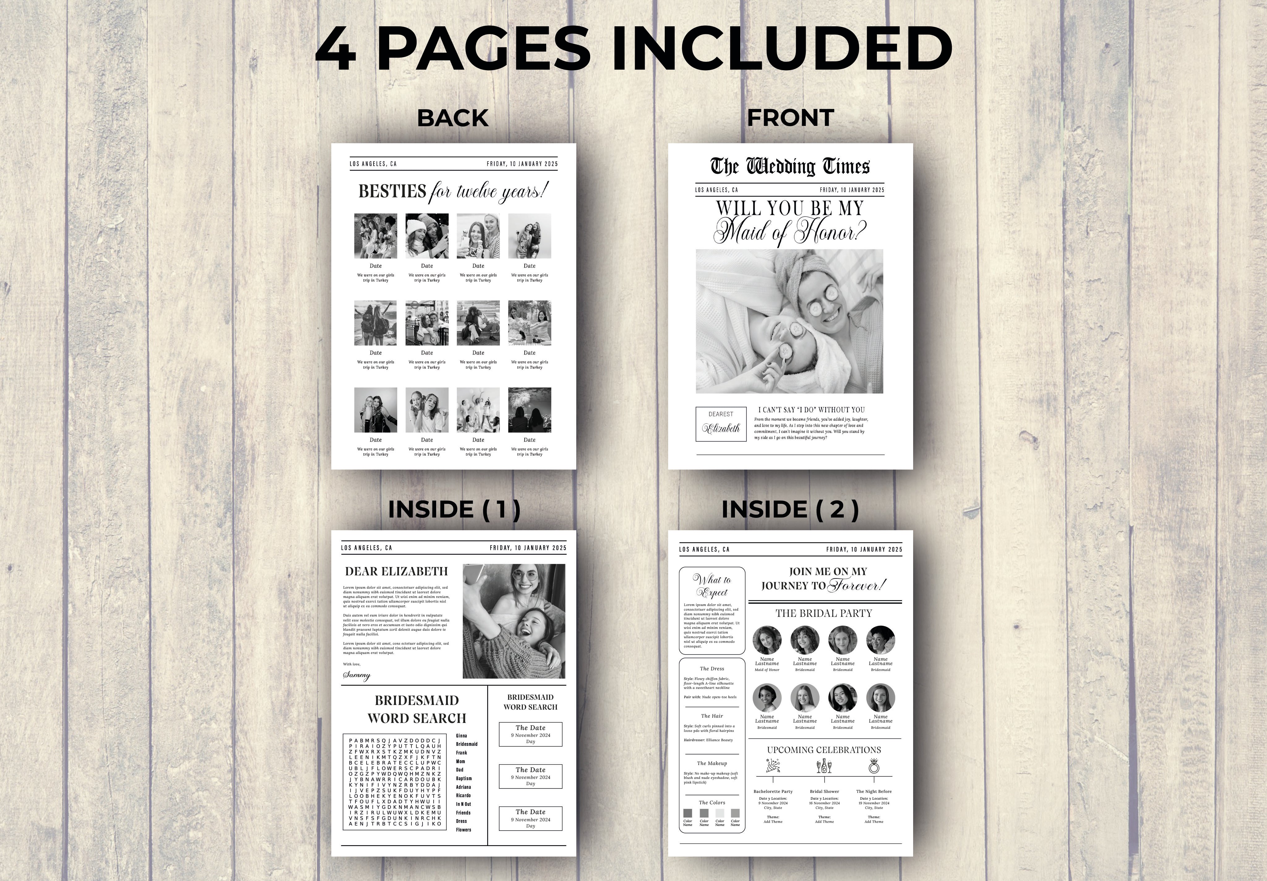 Bridesmaid Proposal Newspaper