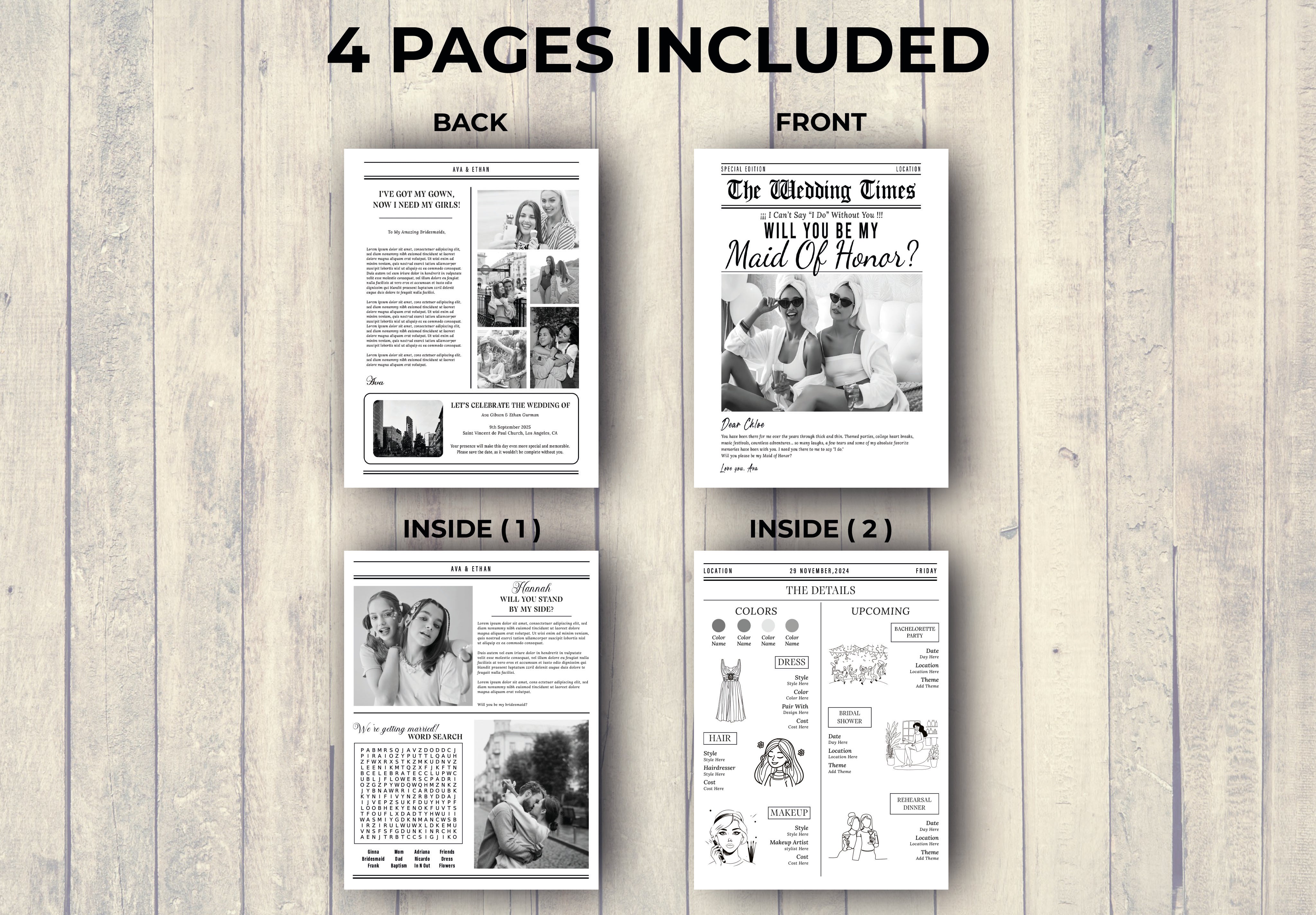 Bridesmaid Proposal Newspaper