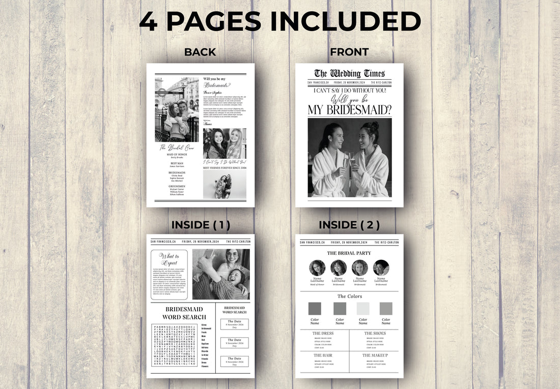 Bridesmaid Proposal Newspaper