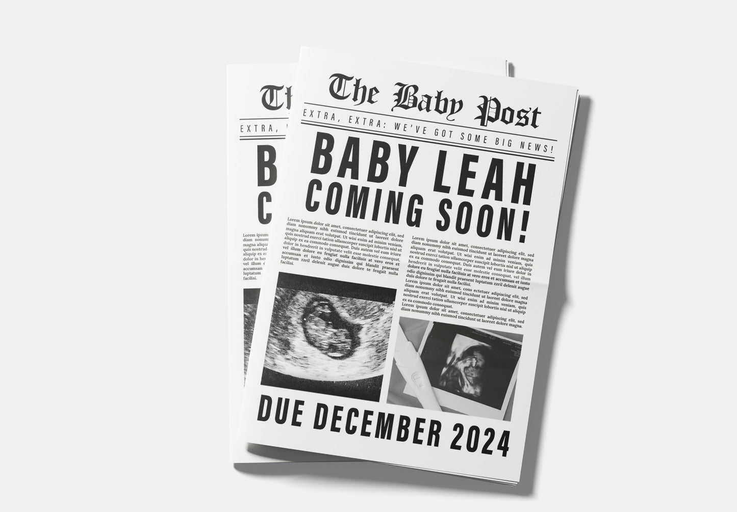 Newspaper Baby Announcement