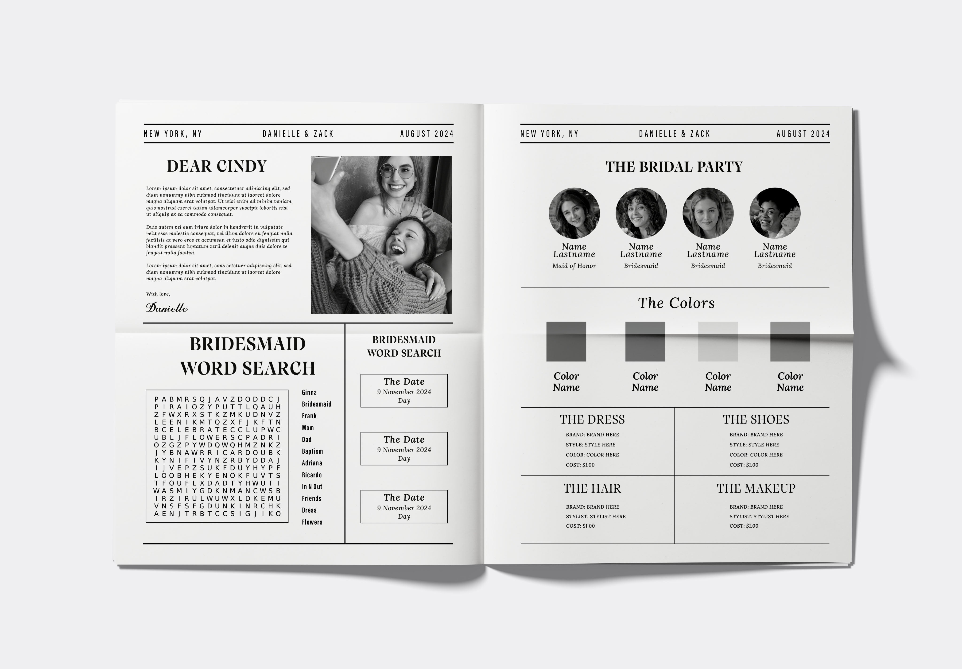 Bridesmaid Proposal Newspaper