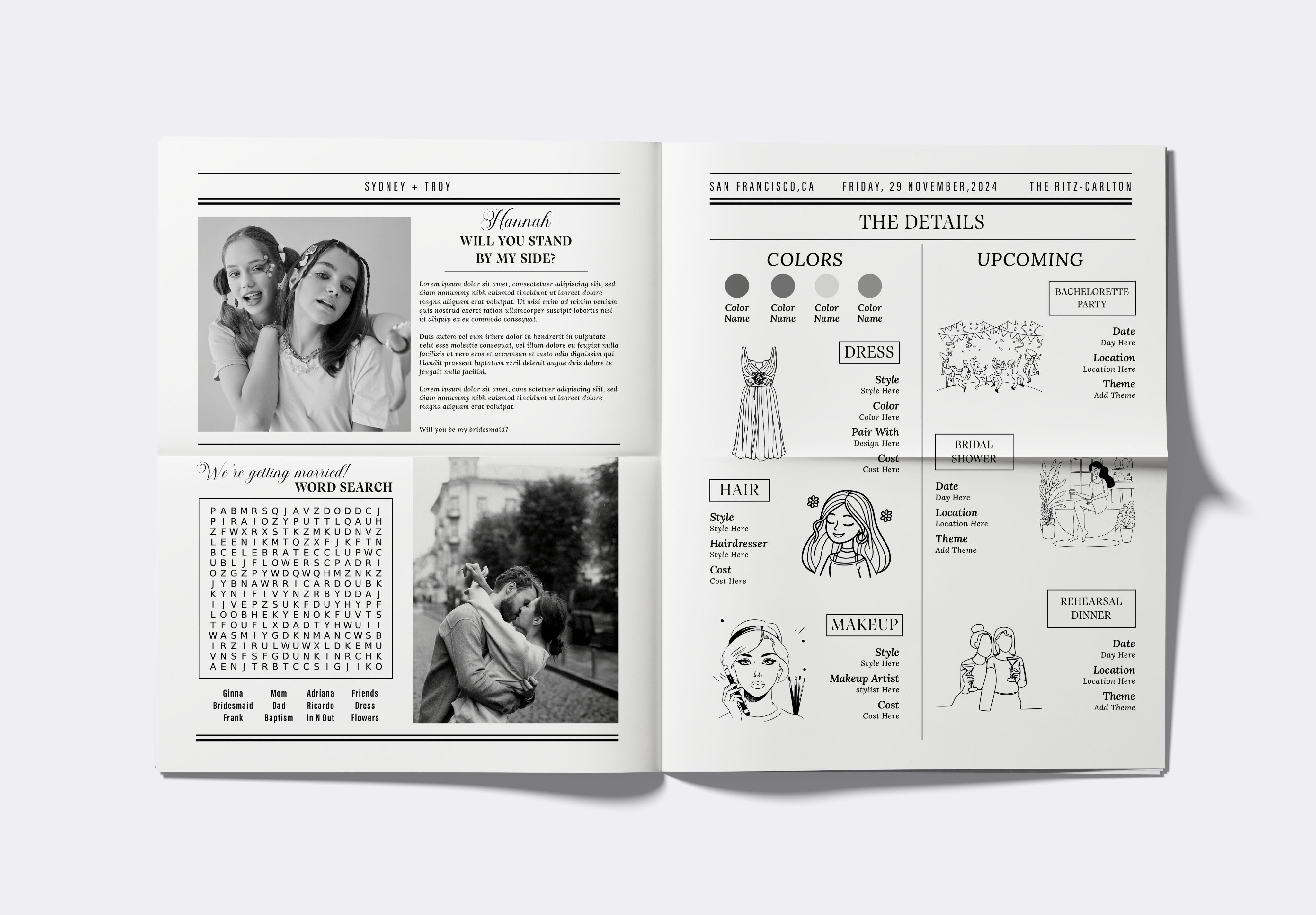 Bridesmaid Proposal Newspaper