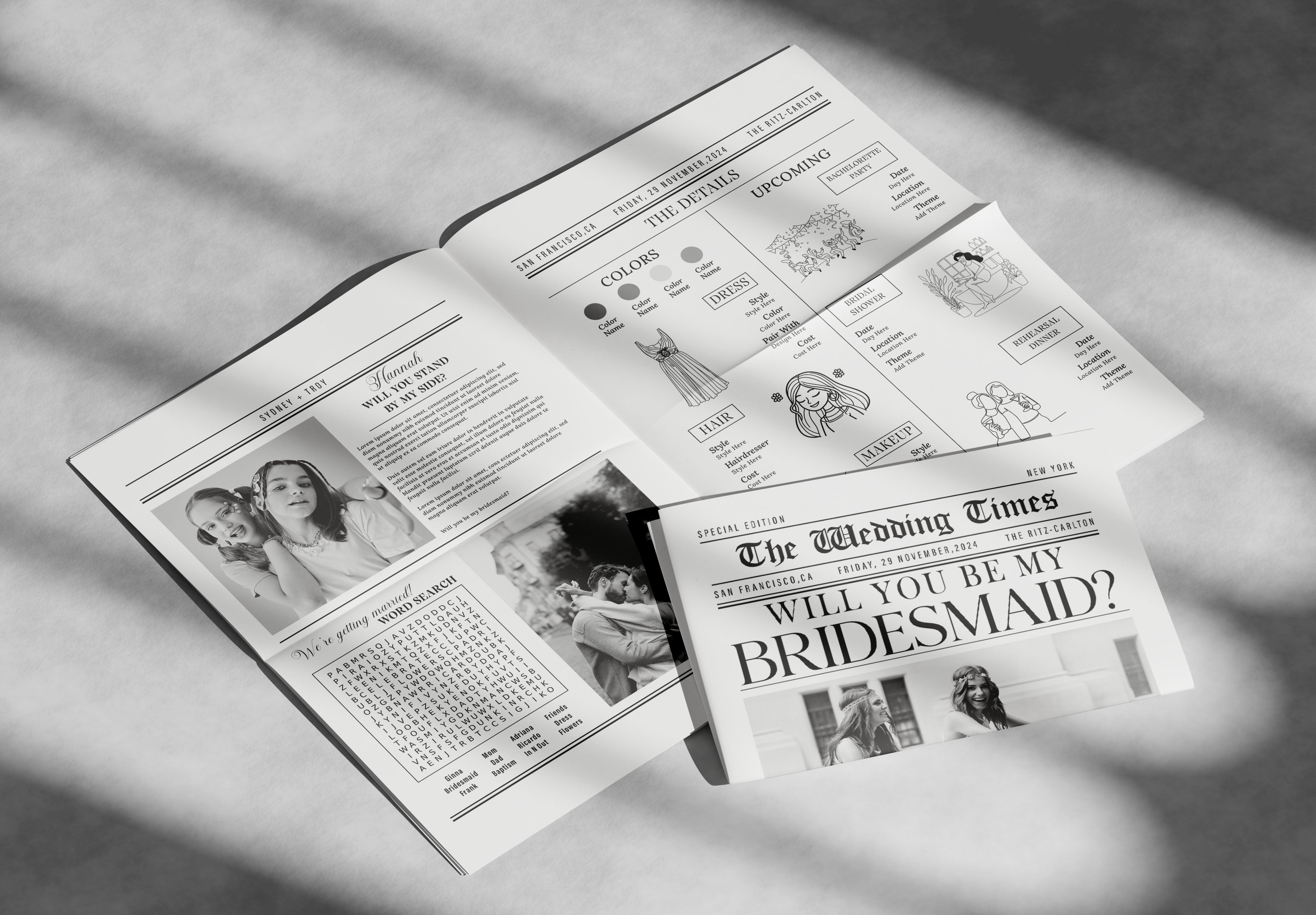 Bridesmaid Proposal Newspaper