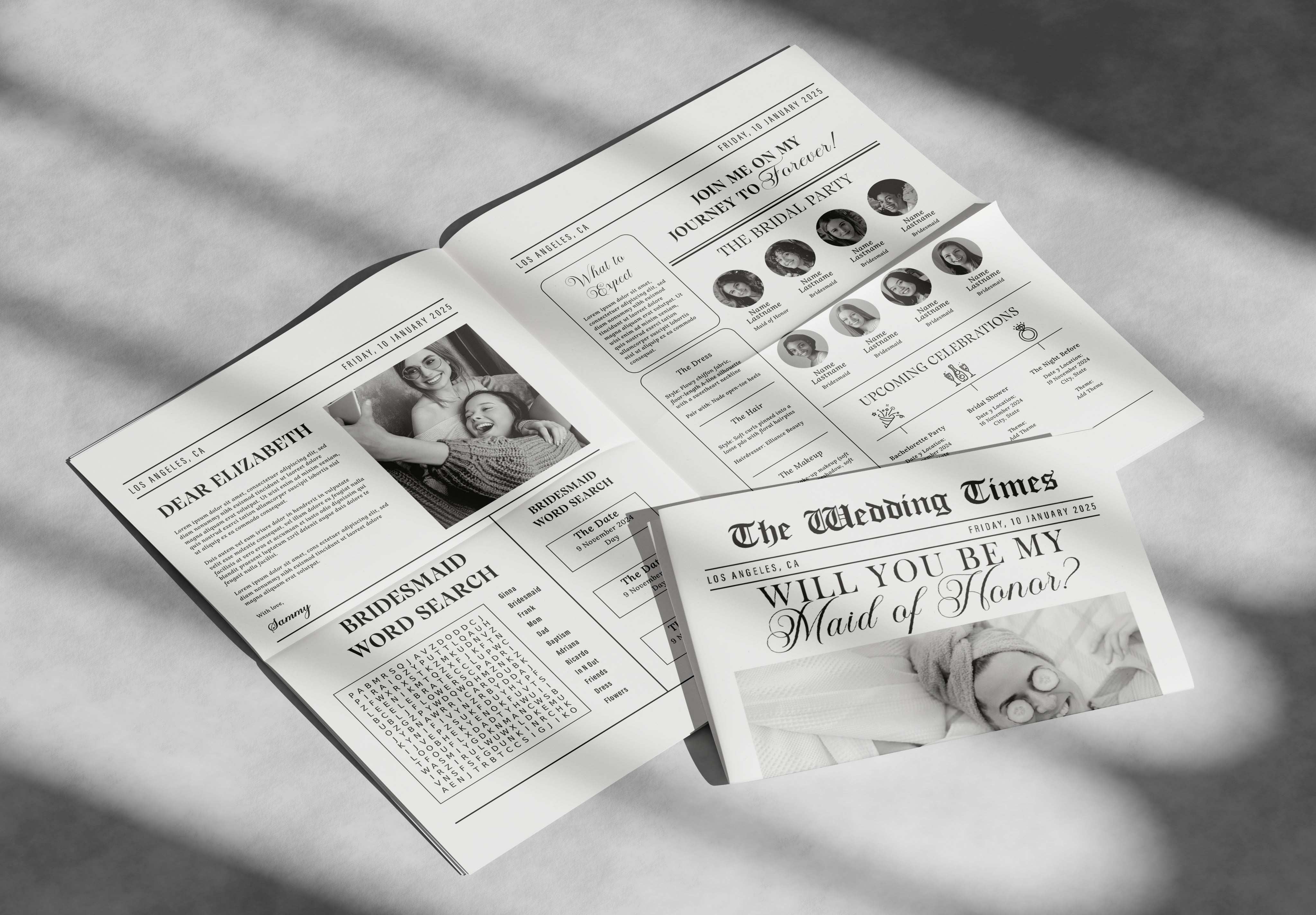 Bridesmaid Proposal Newspaper
